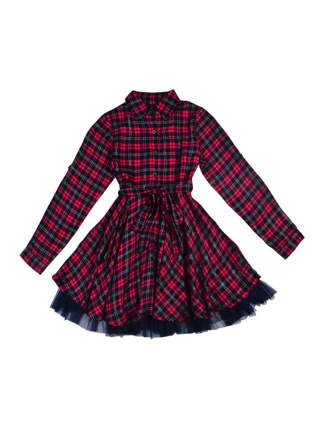 

Gini and Jony Girls Red Checked Dress