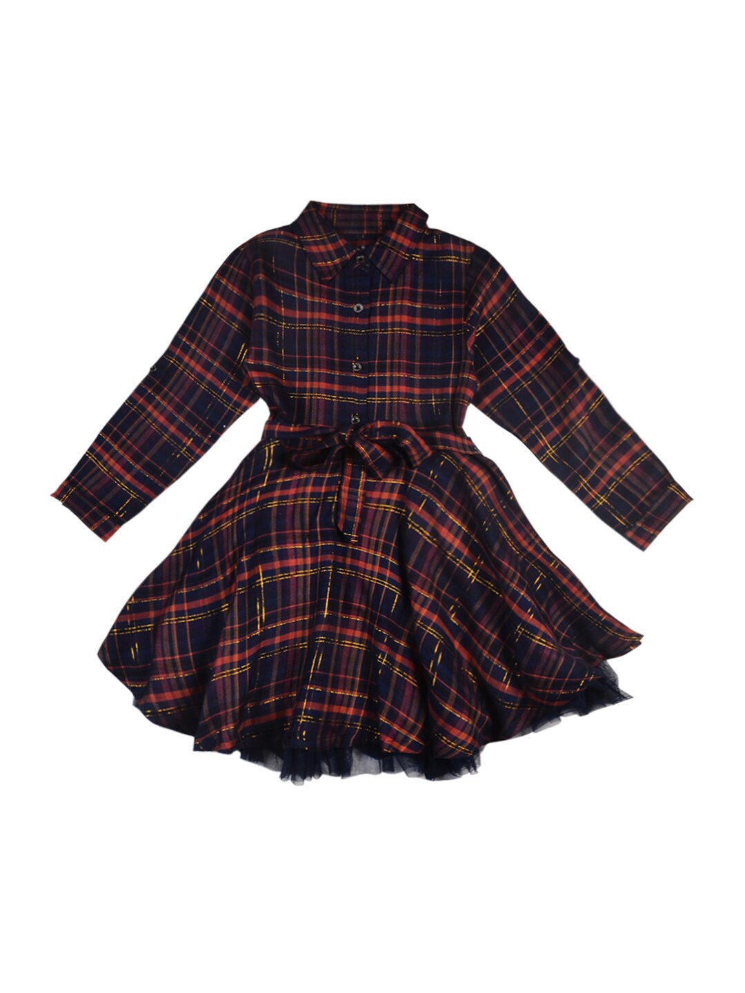 

Gini and Jony Girls Multicoloured Checked Dress, Multi
