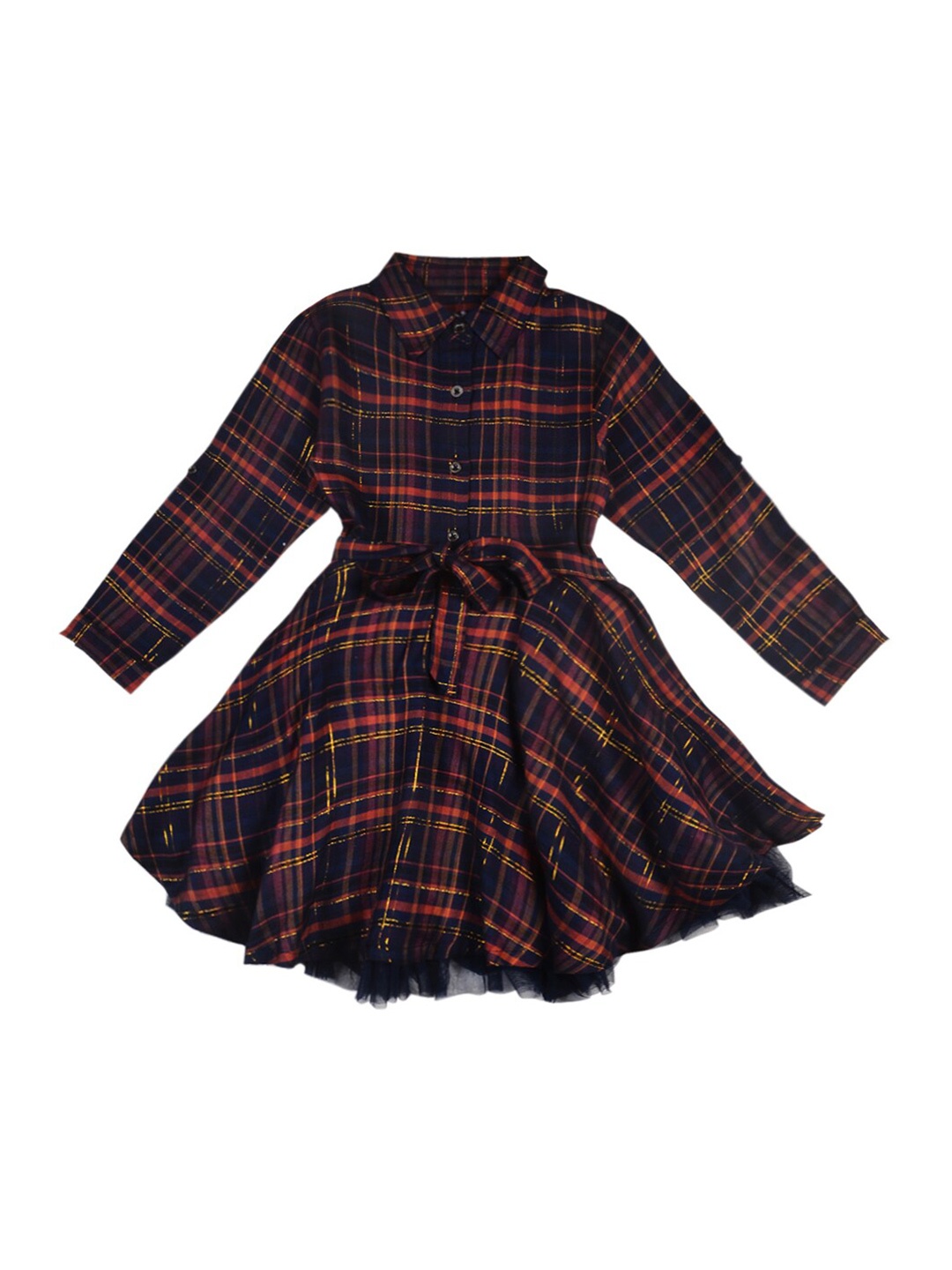

Gini and Jony Girls Multicoloured Checked Dress, Multi