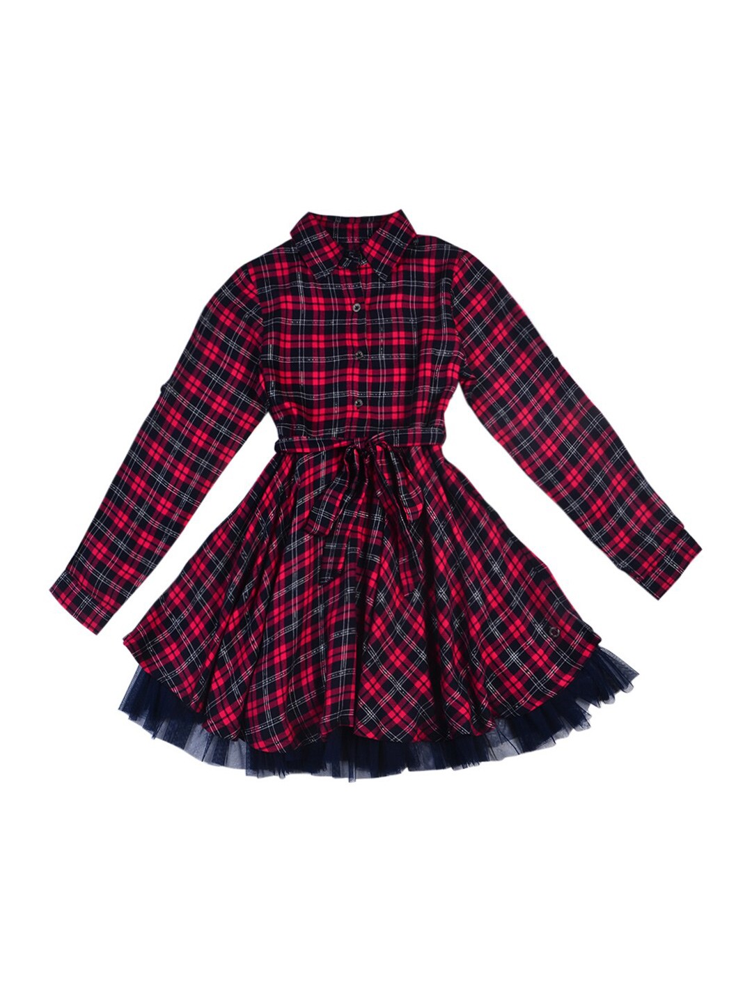 

Gini and Jony Girls Red Checked Dress