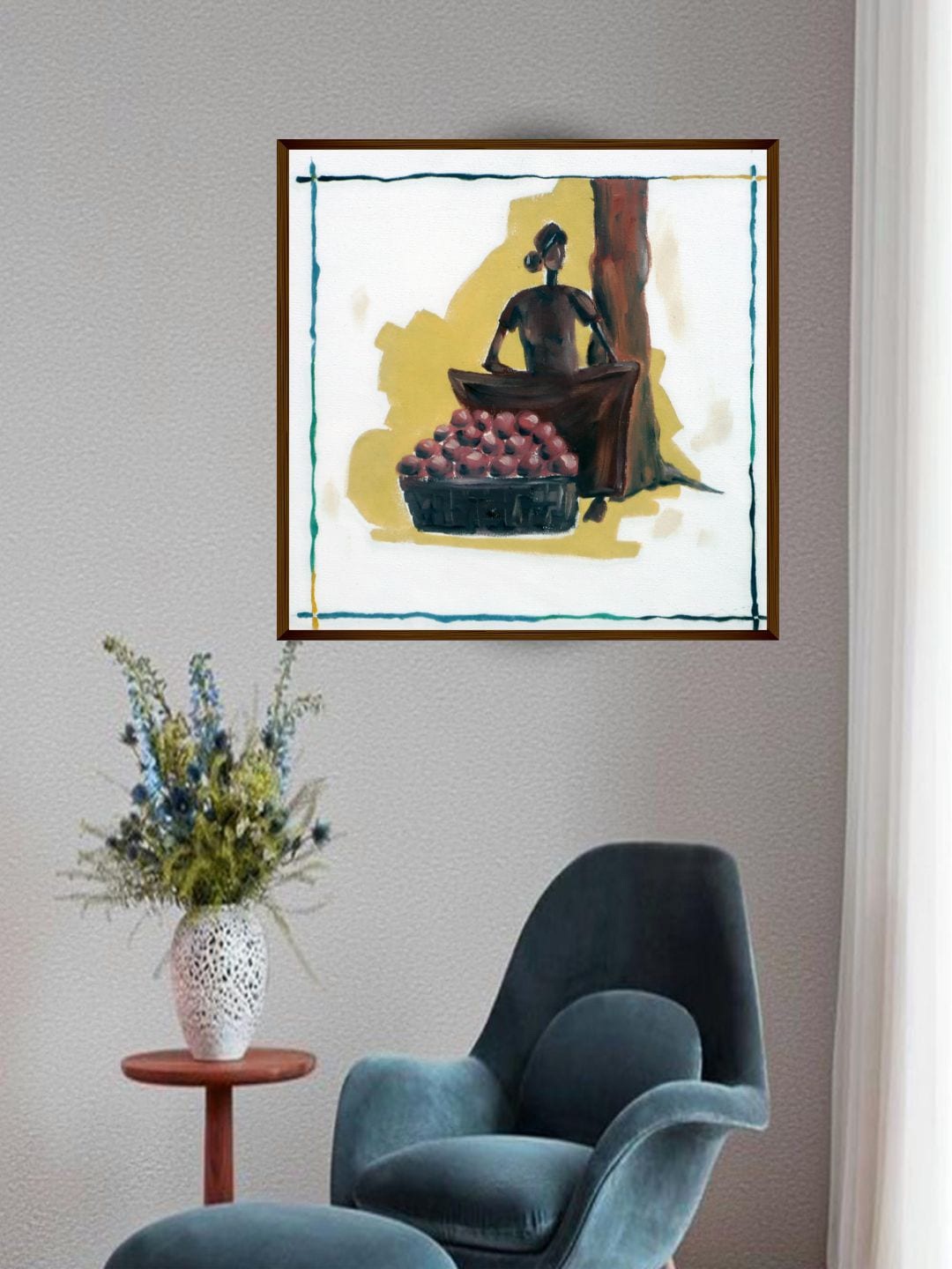 

The Art House White & Yellow Abstract Painting Framed Wall Art