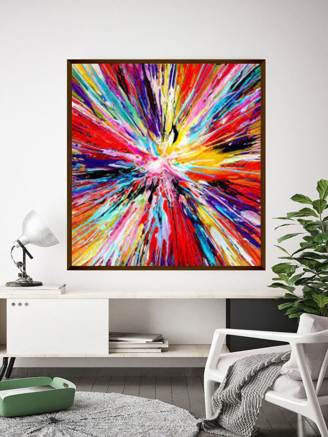 

The Art House Adults Multicolored Abstract Painting Wall Art, Red