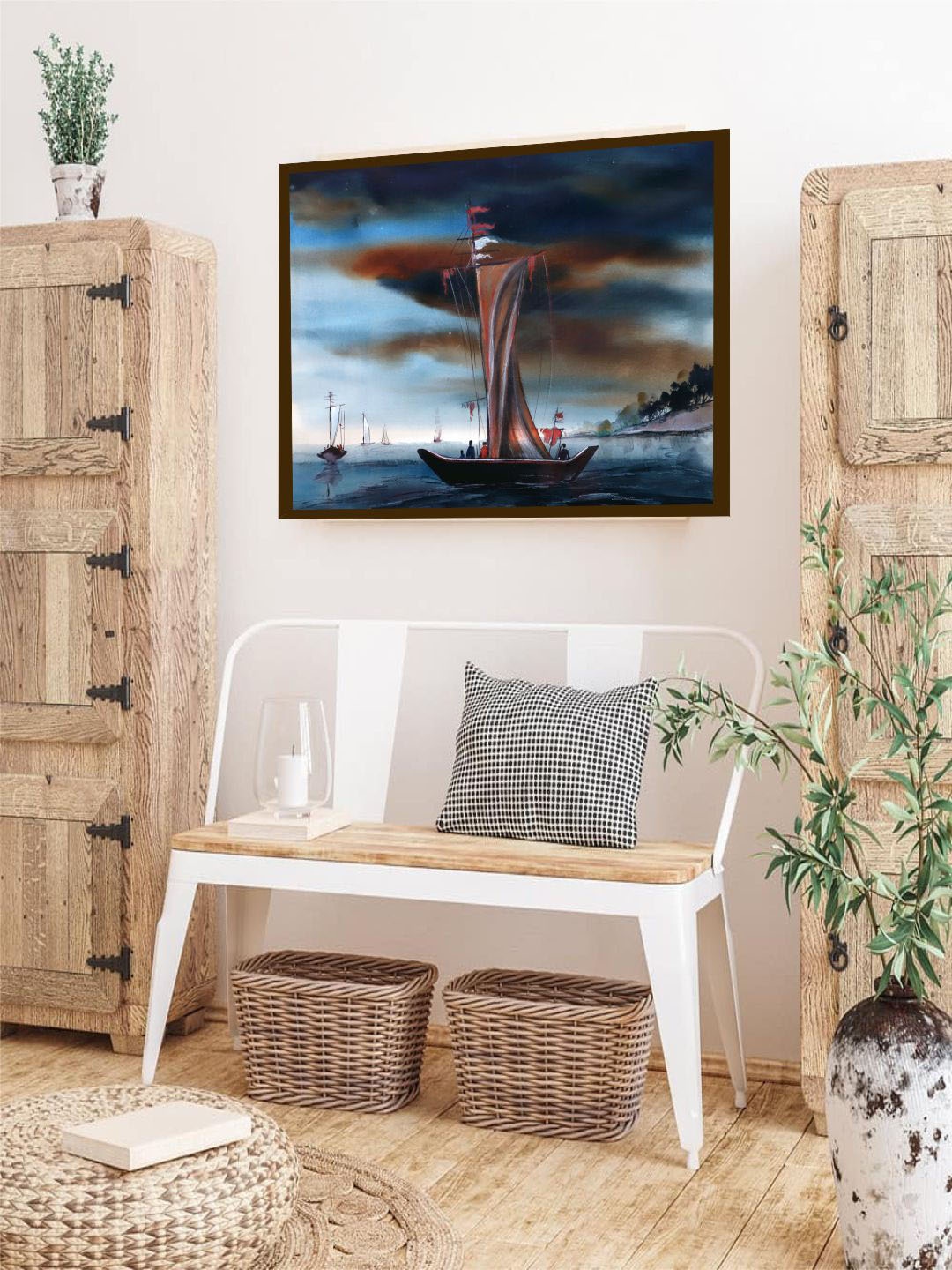 

The Art House Blue & Brown Abstract Painting Wall Art