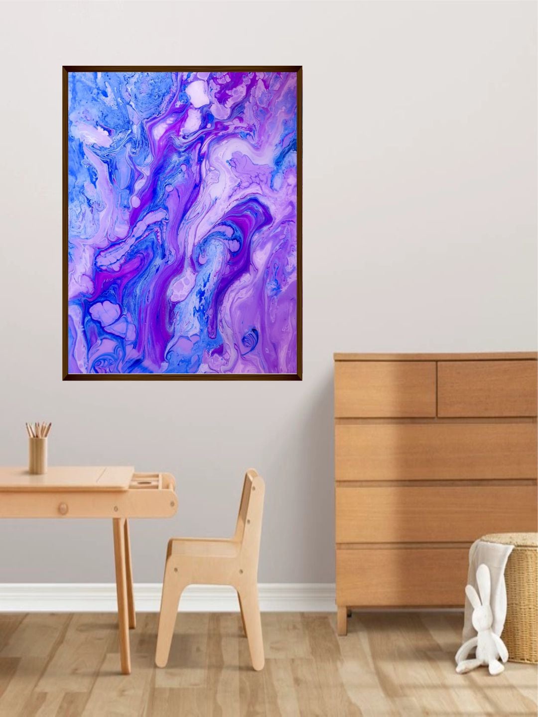 

The Art House Purple & Blue Abstract Painting Framed Wall Art
