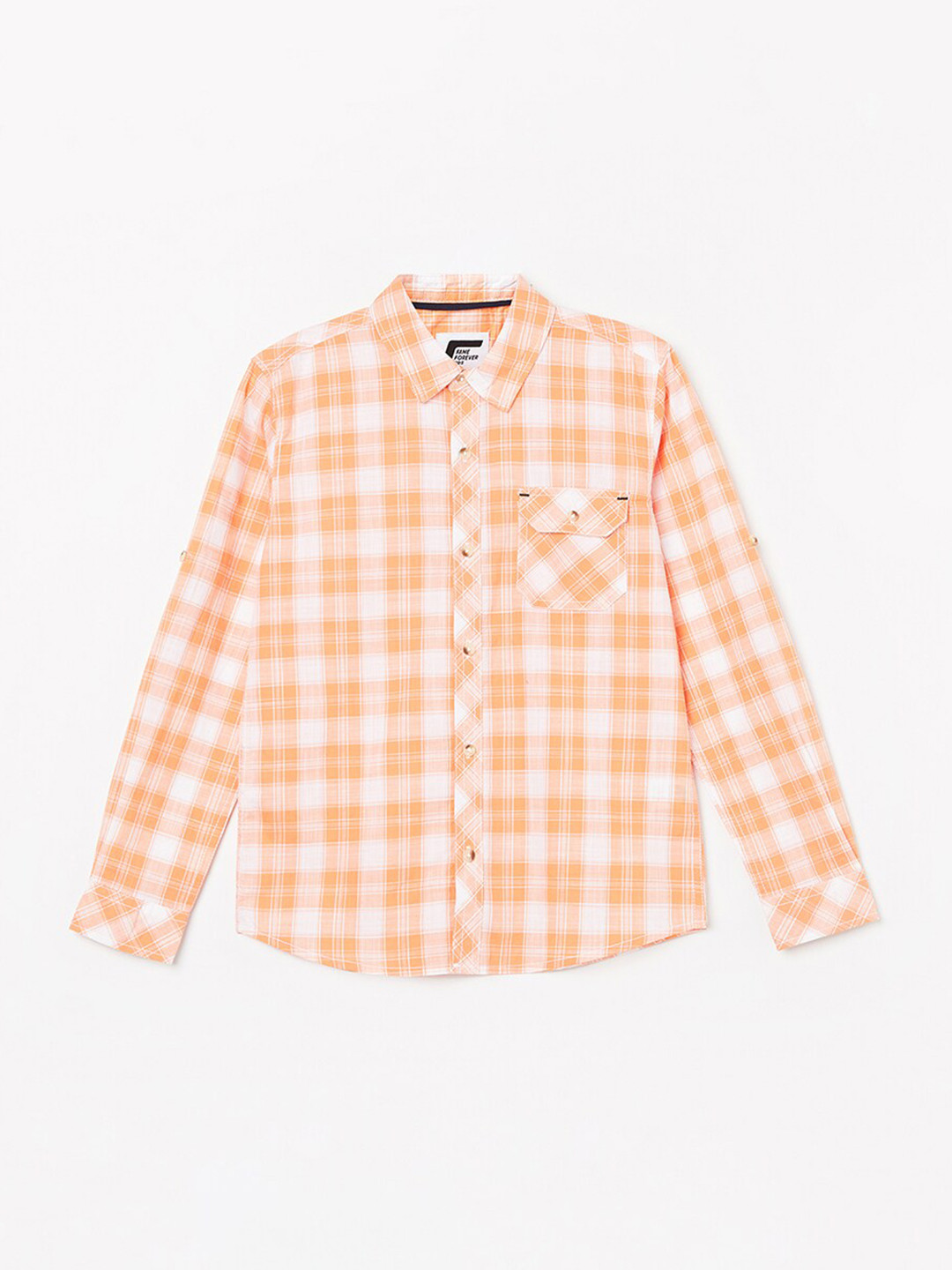 

Fame Forever by Lifestyle Boys Orange Checked Casual Shirt
