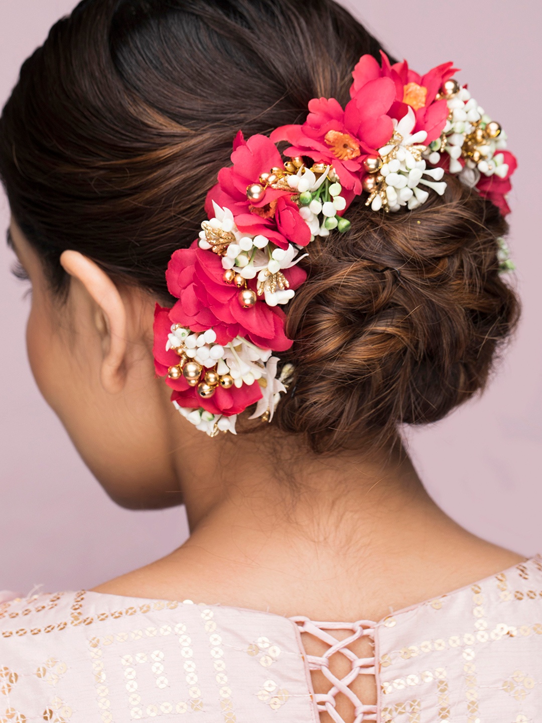 

Rubans Women Red & White Ethnic Hairband