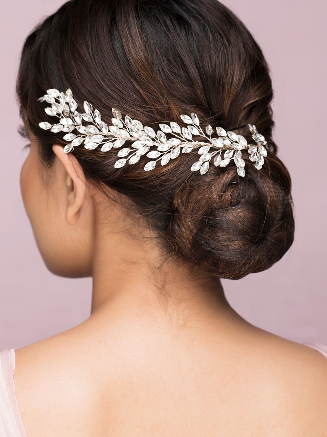 

Rubans Women Silver-Toned Embellished Hair Vine