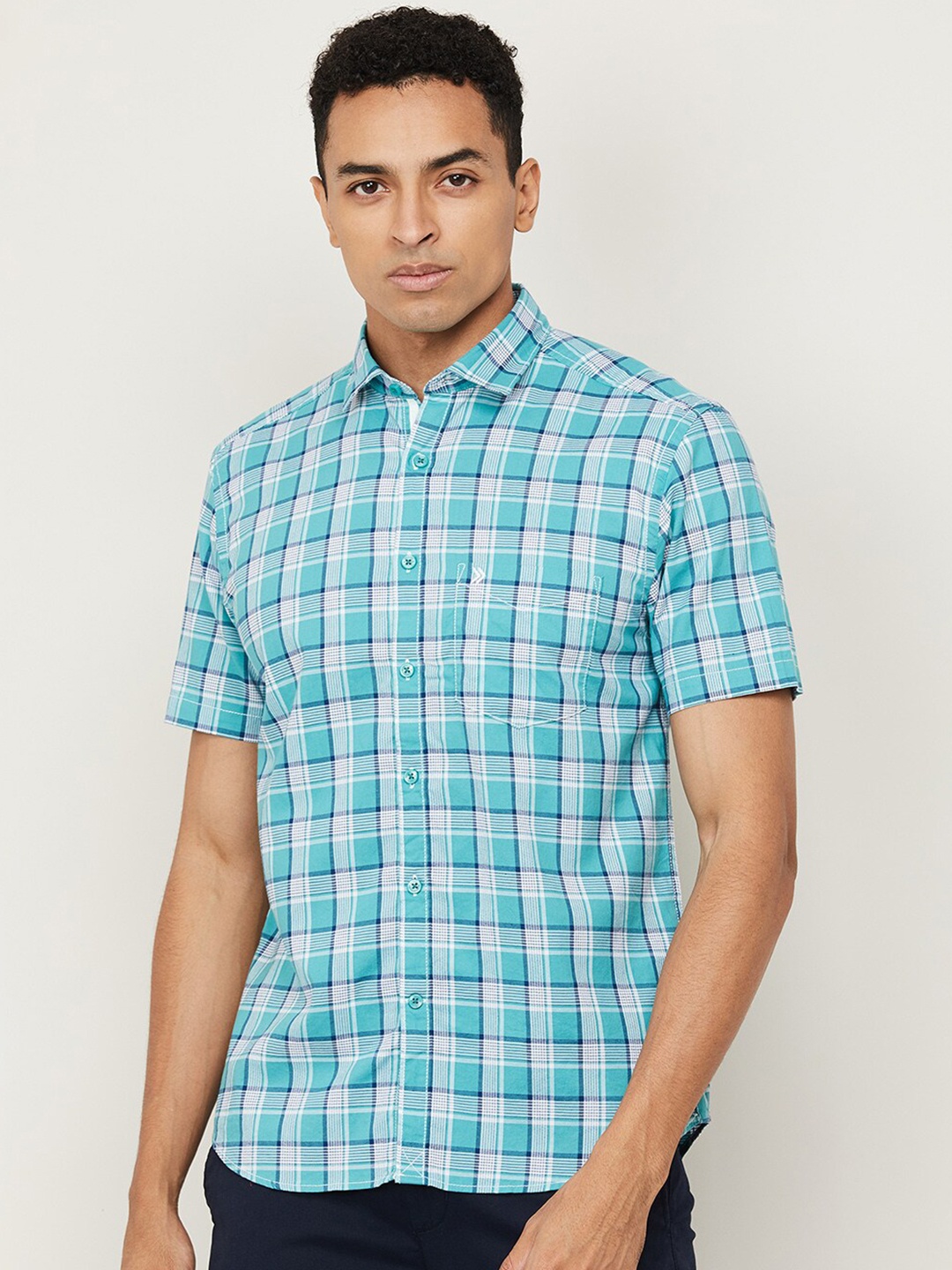 

CODE by Lifestyle Men Blue Checked Casual Shirt