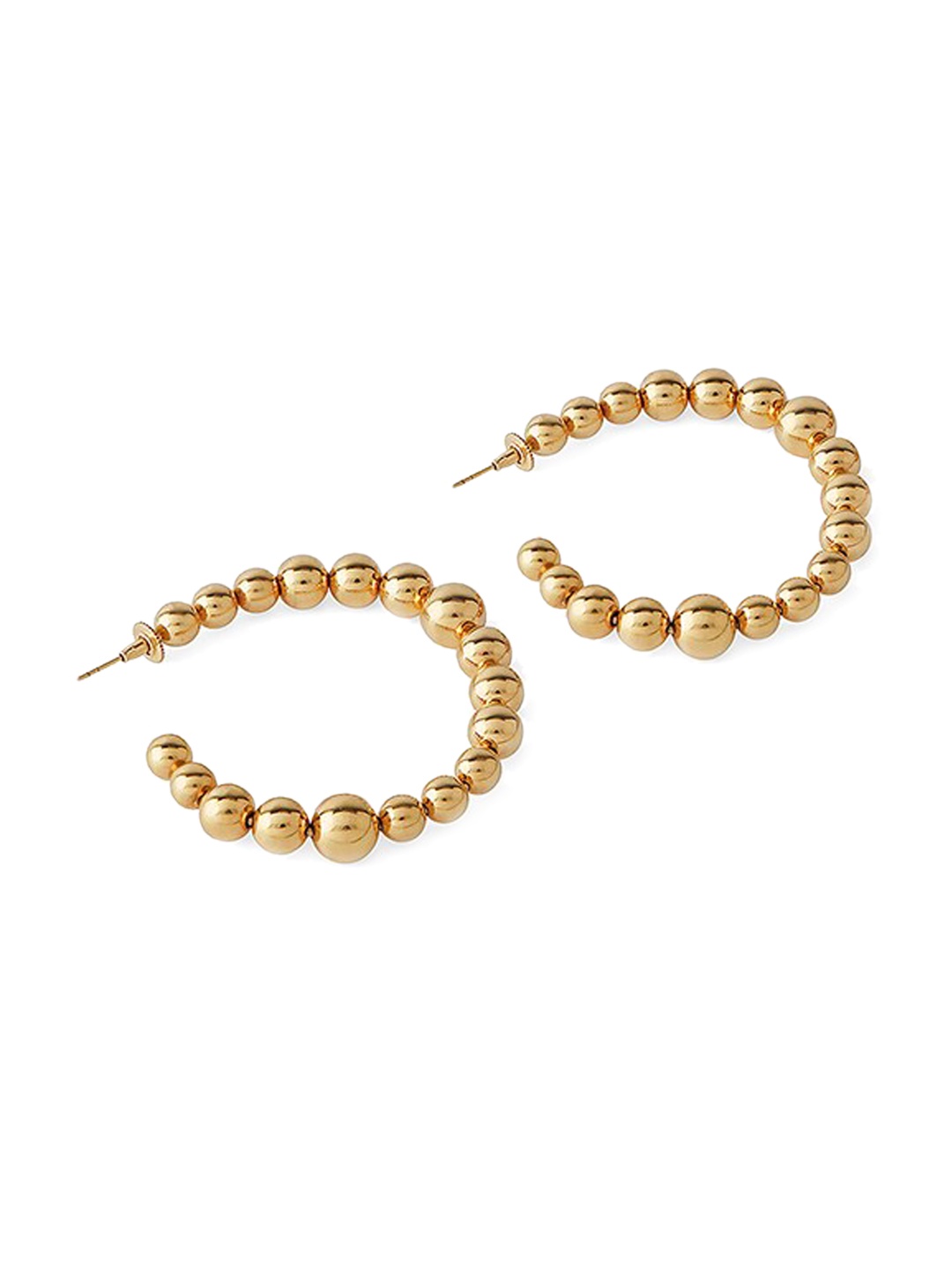 

MNSH Gold-Plated Circular Half Hoop Earrings