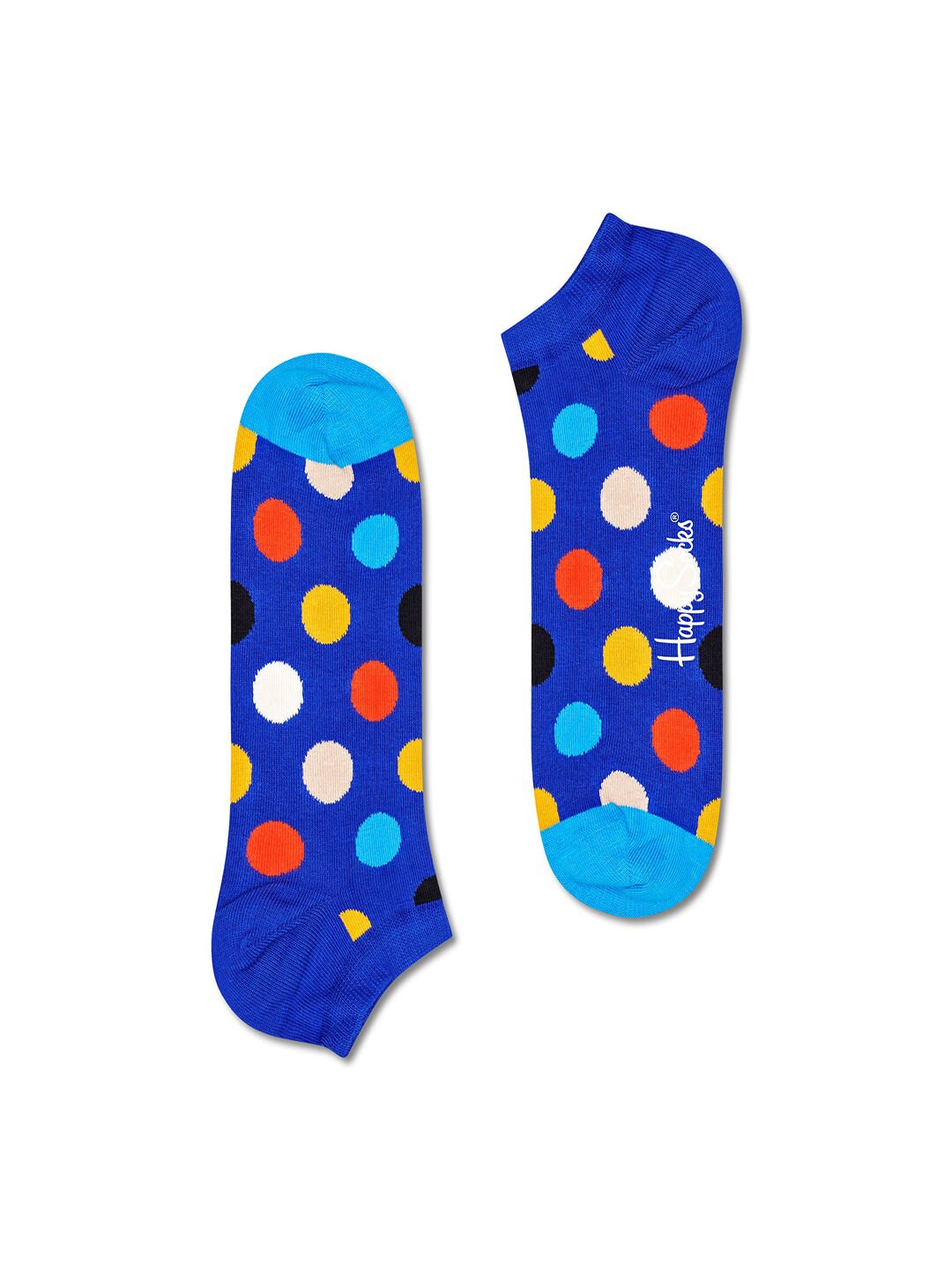 

Happy Socks Unisex Blue & Orange Patterned Cotton Ankle-Length Socks