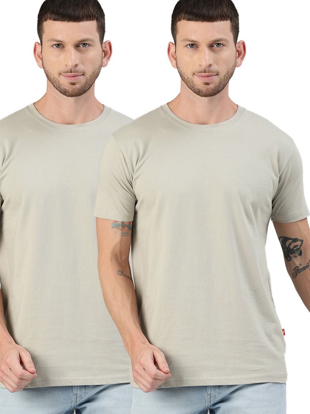 

UNSULLY Men Grey Set Of 2 Dri-FIT T-shirt