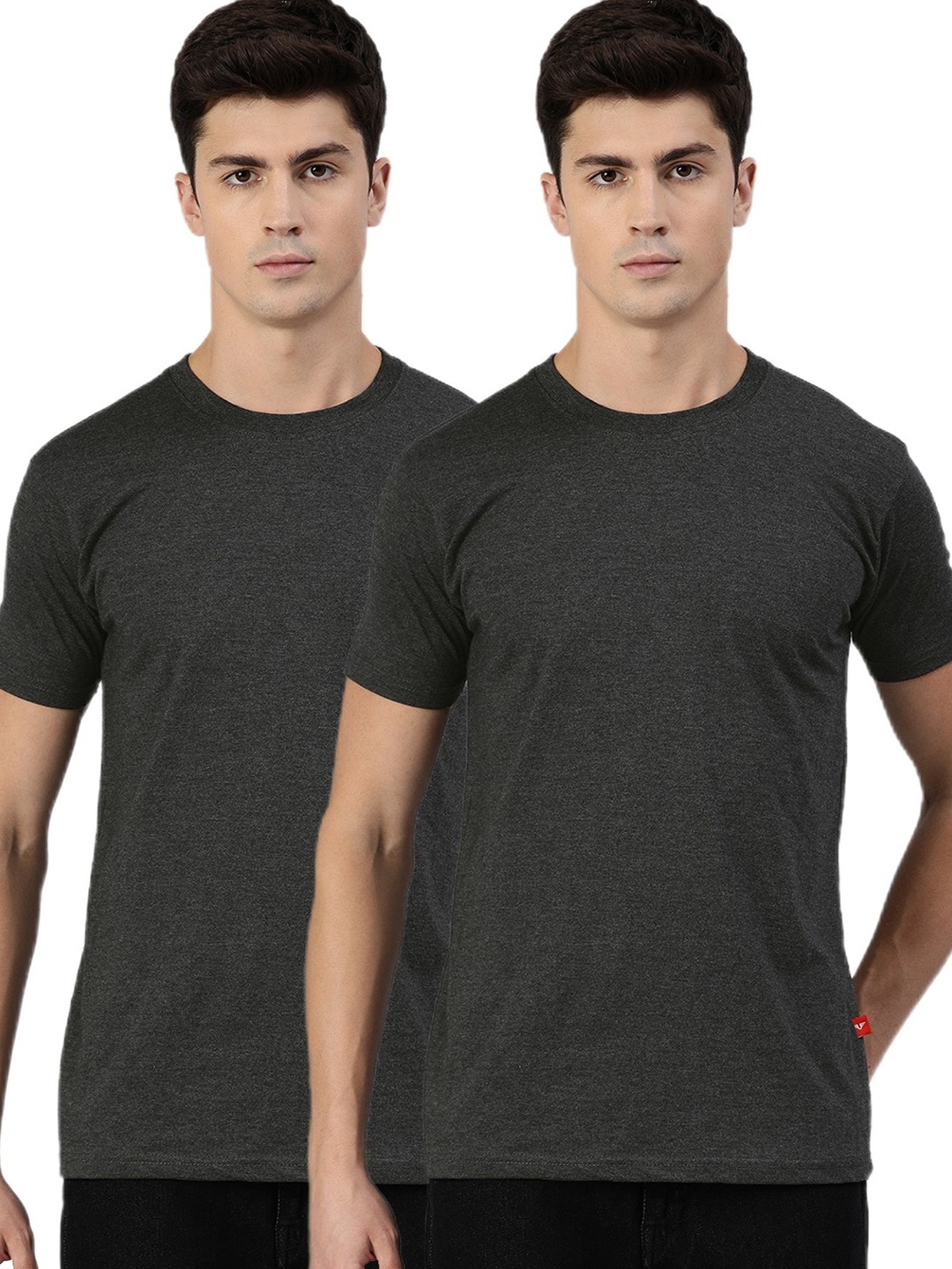 

UNSULLY Men Charcoal Set Of 2 Dri-FIT T-shirt