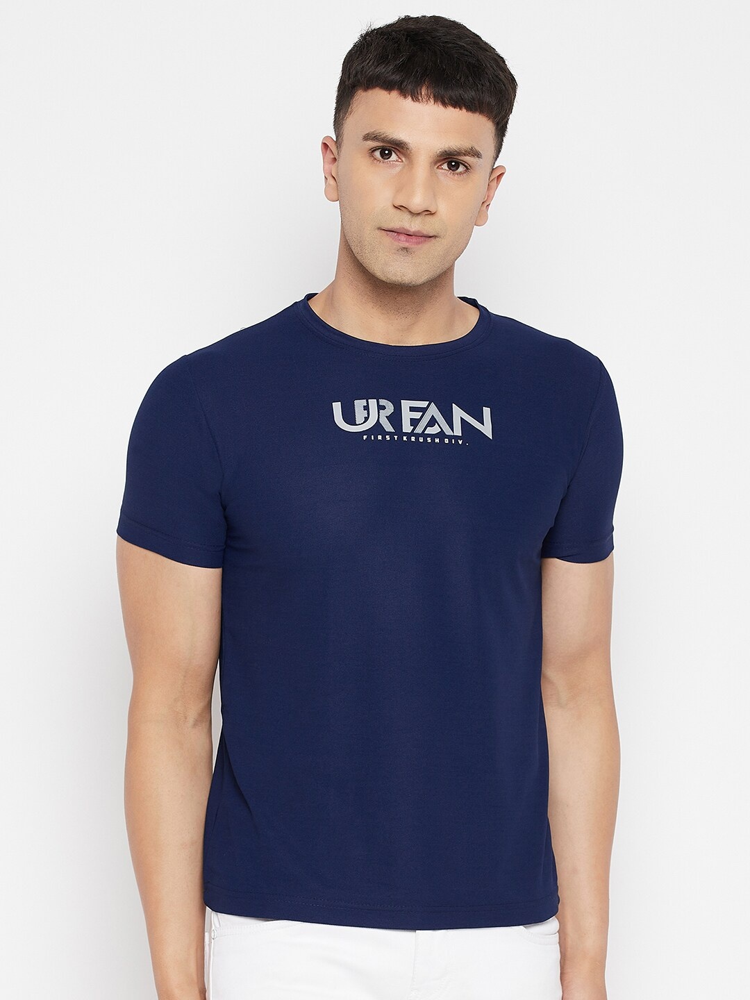 

FirstKrush Men Navy Blue Typography T-shirt