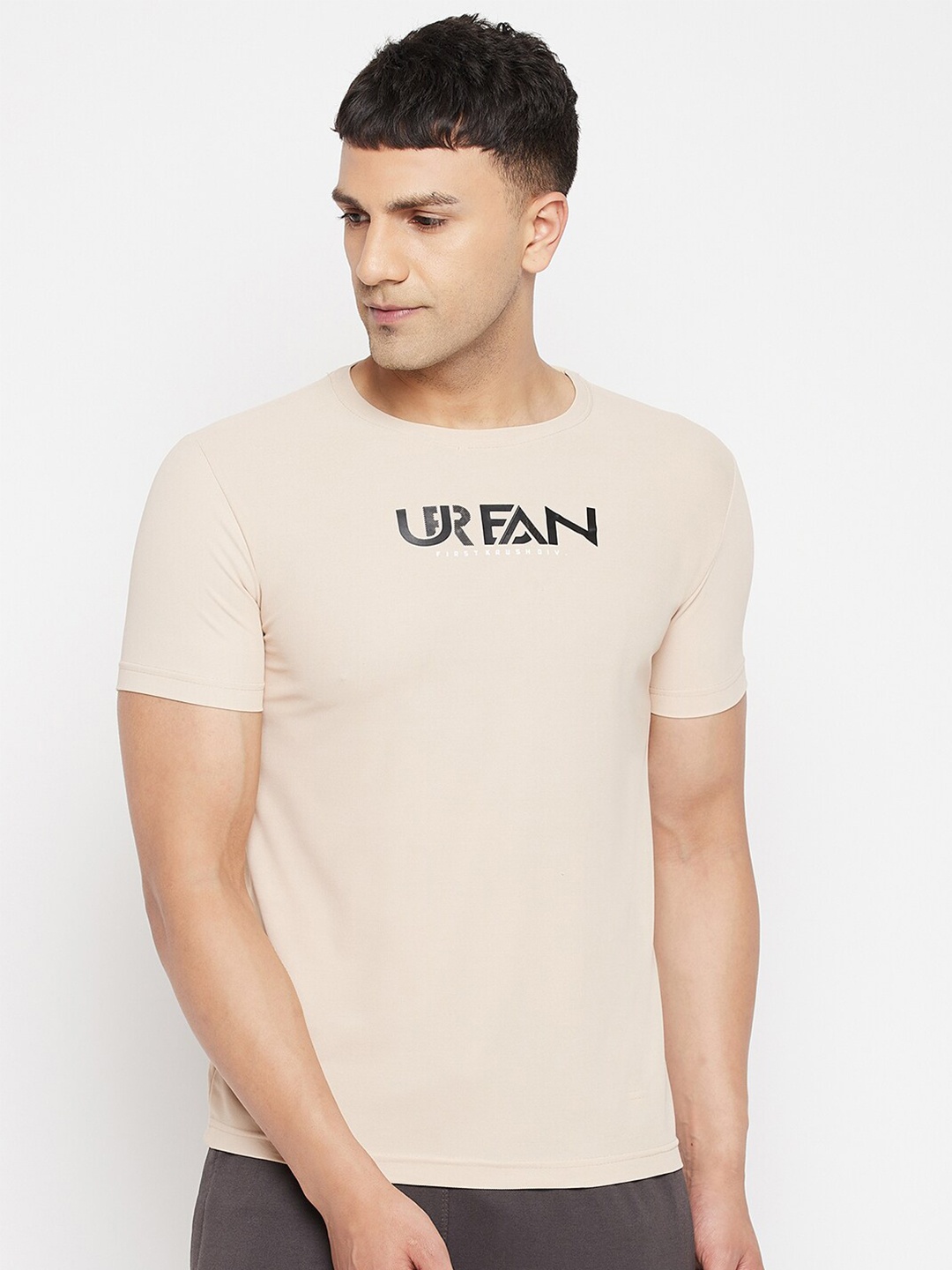 

FirstKrush Men Beige Typography T-shirt