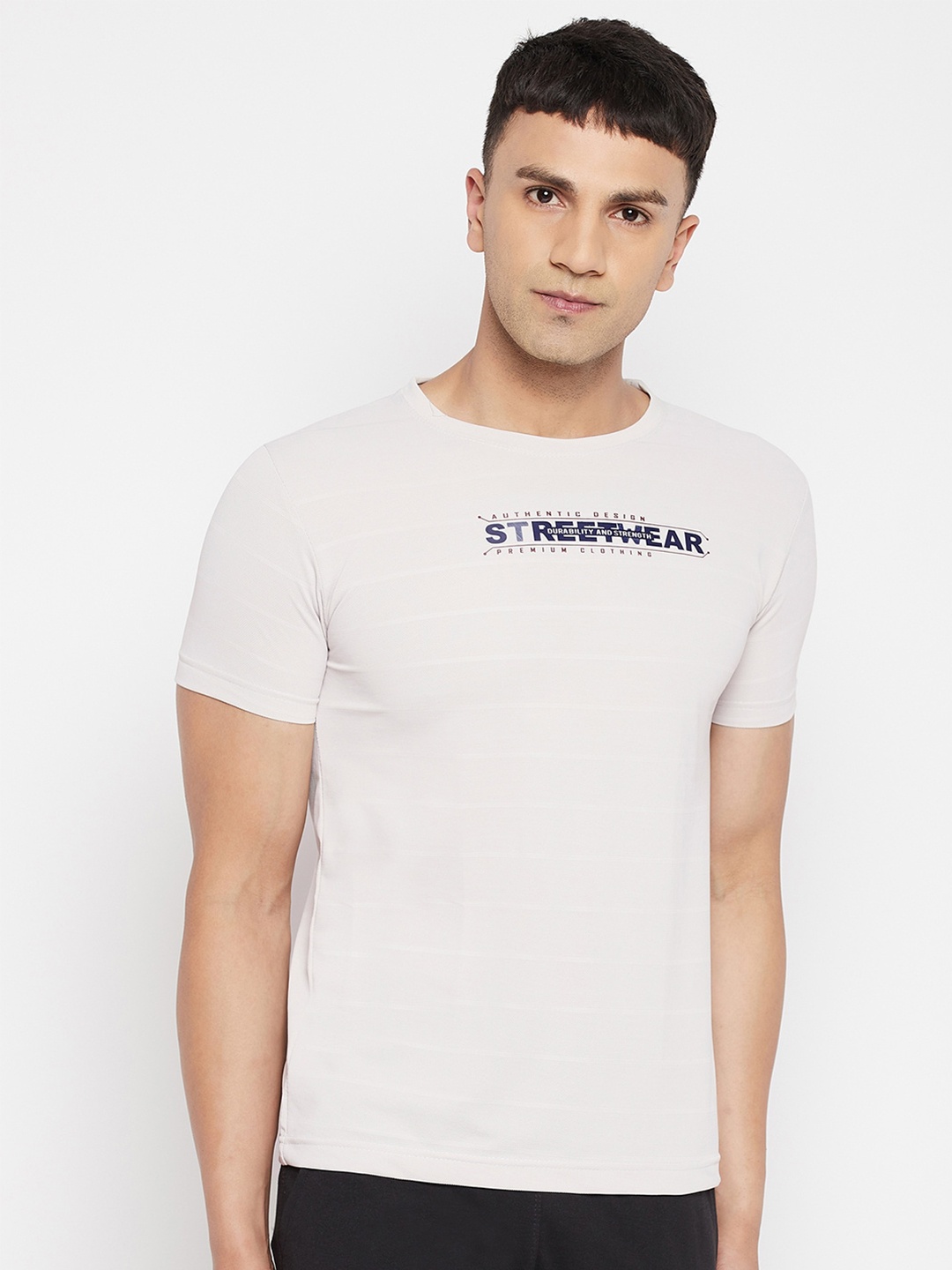 

FirstKrush Men Off White Typography T-shirt