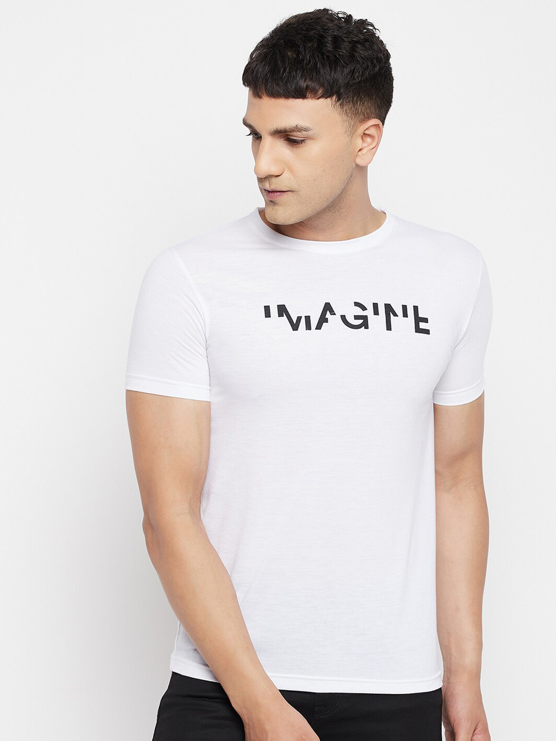

FirstKrush Men White Typography Printed T-shirt