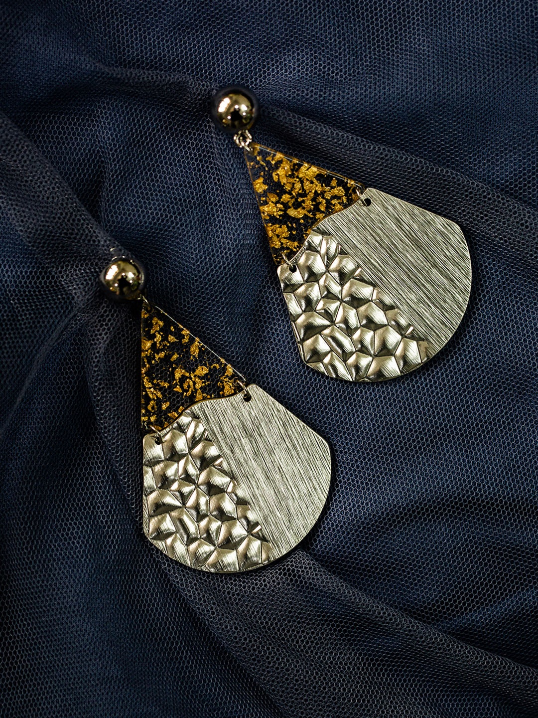

Ishhaara Gold-Plated Silver-Toned Fan Earrings