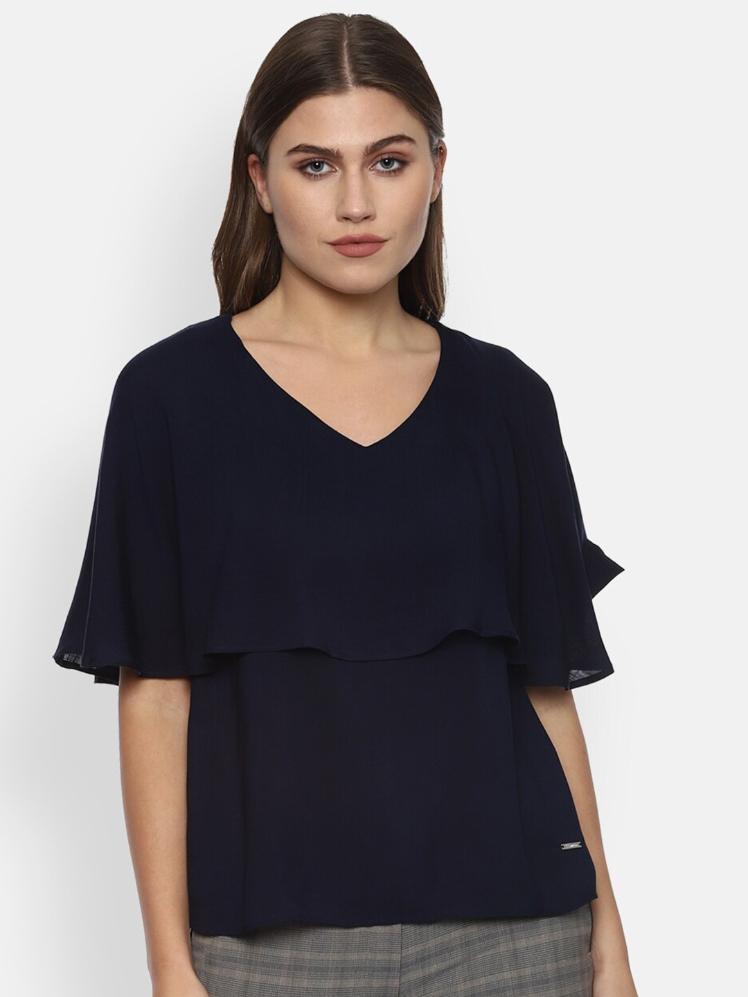 

Van Heusen Woman Navy Blue Solid Top