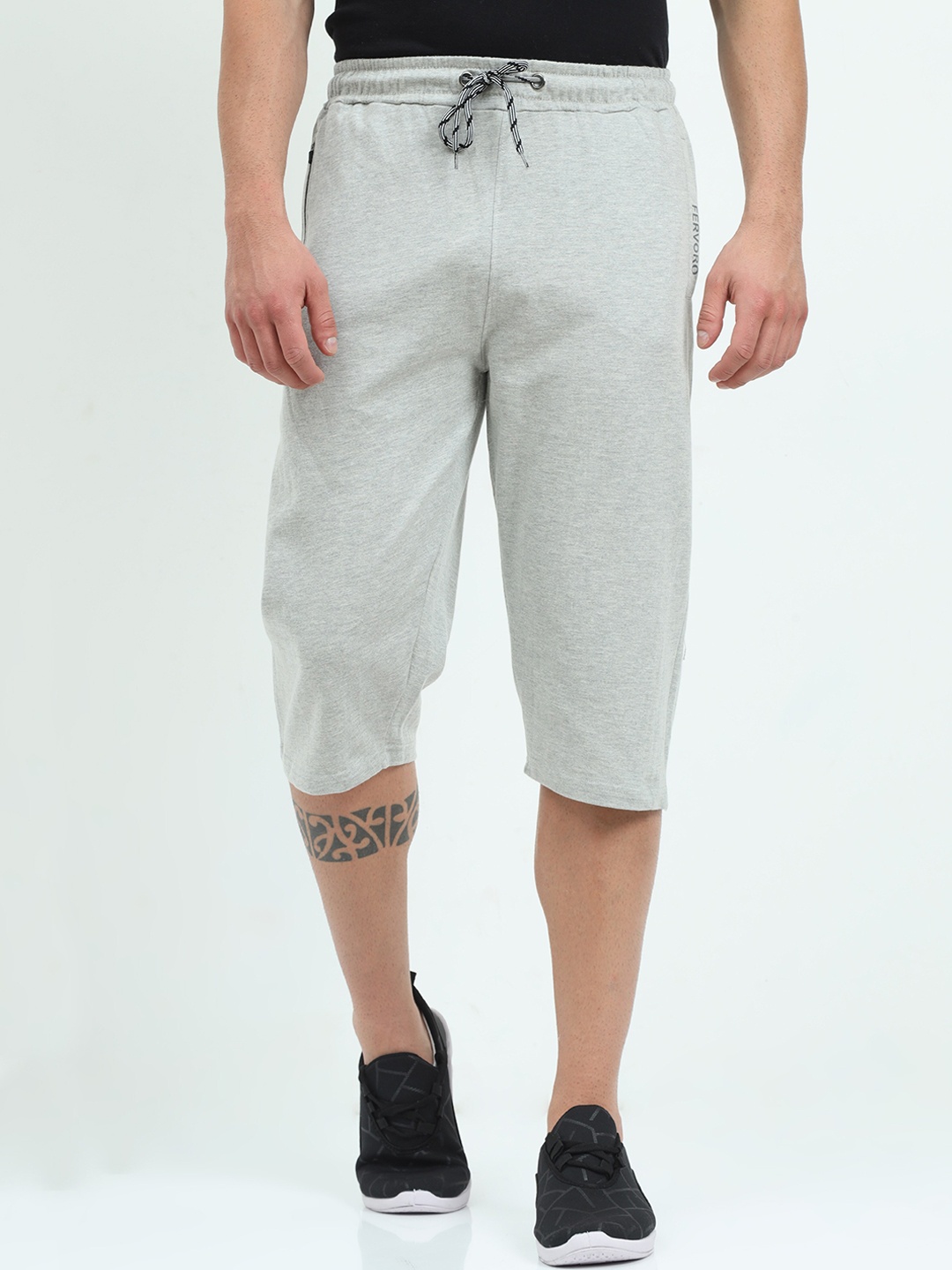 

ARDEUR Men Grey Training or Gym Cotton Sports Shorts