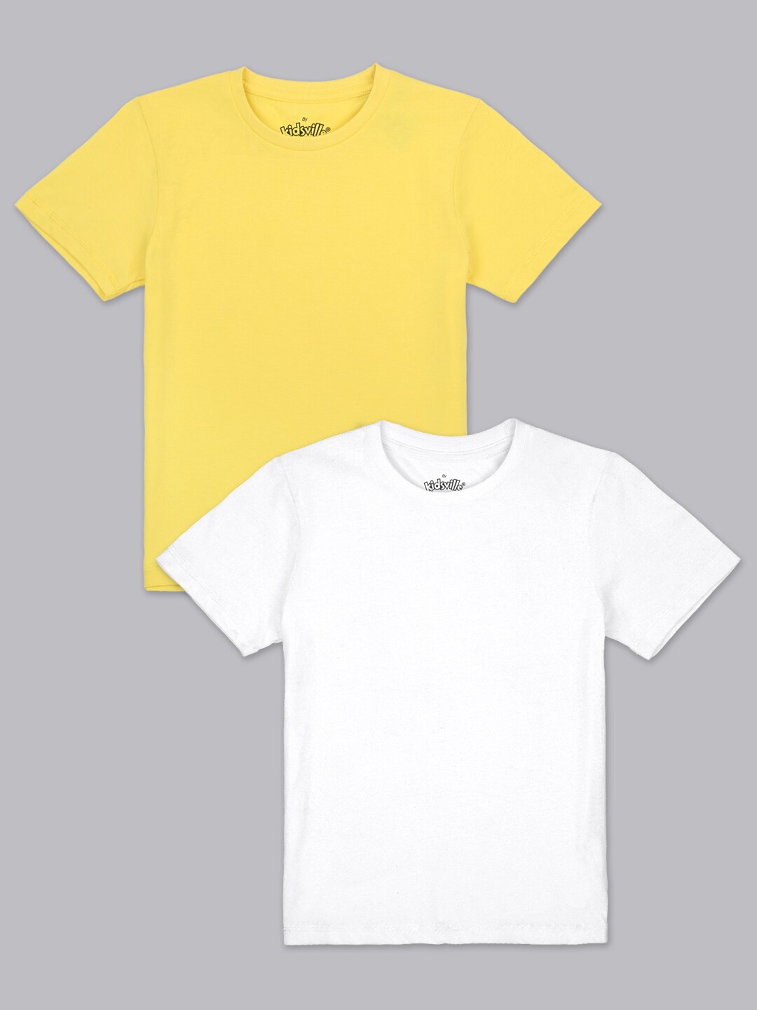 

Kids Ville Boys Yellow & White Set Of 2 T-shirt