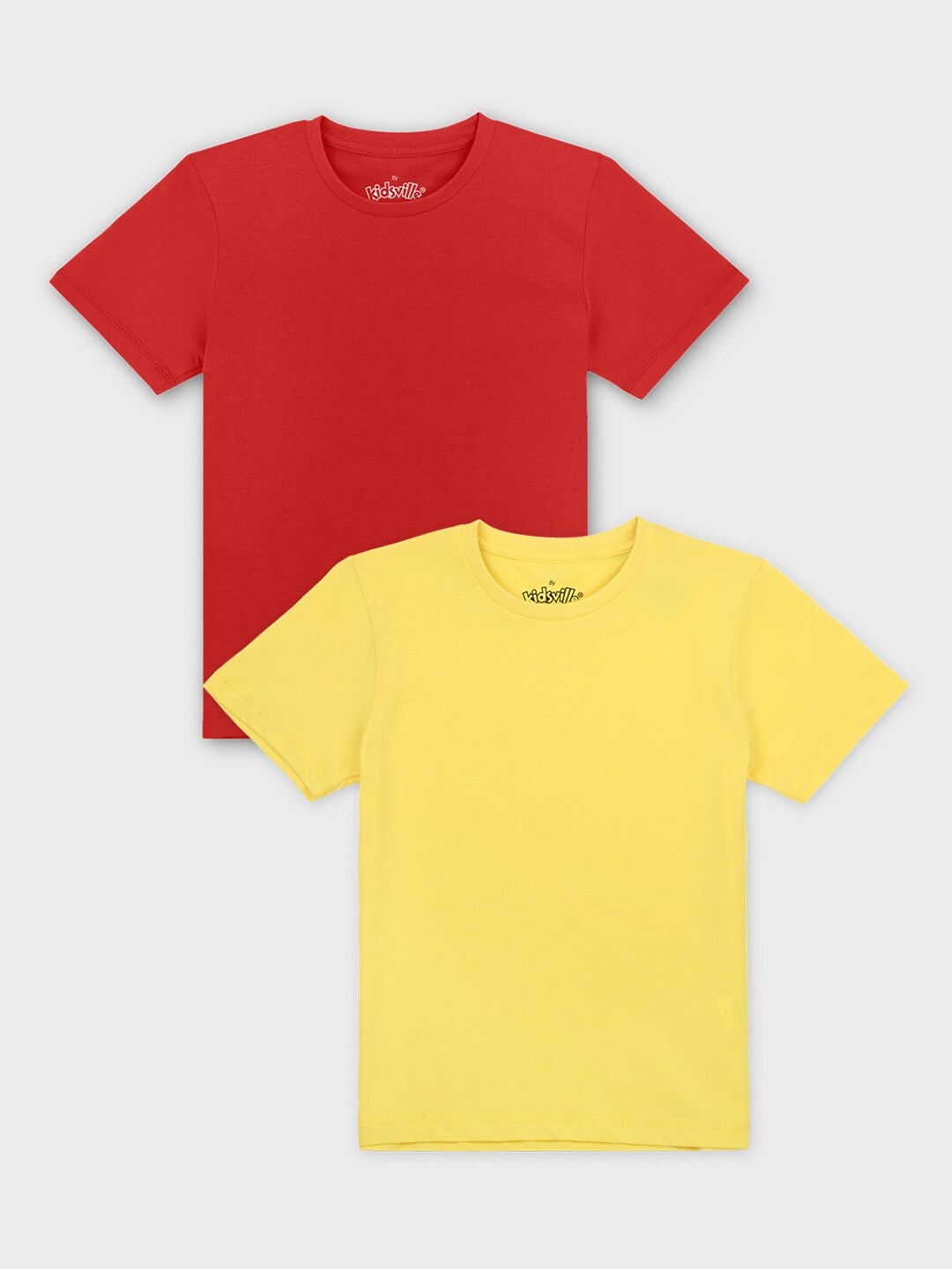 

Kids Ville Boys Red & Yellow Pack of 2 Round Neck T-shirt