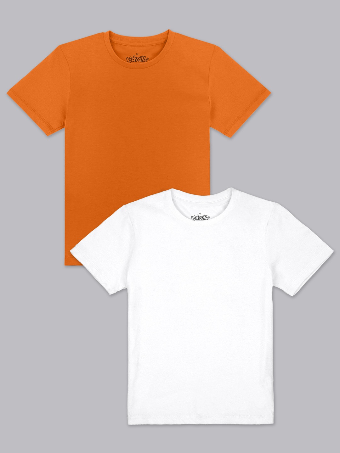 

Kids Ville Boys Orange & White Set Of 2 T-shirt