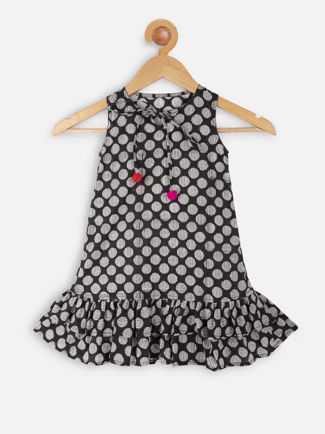 

charkhee Girls Black Drop-Waist Dress