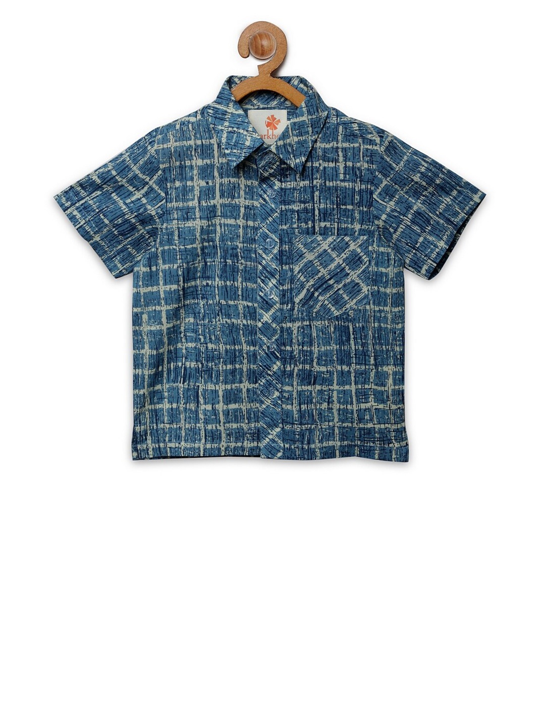 

charkhee Boys Blue & Grey Comfort Checked Casual Shirt