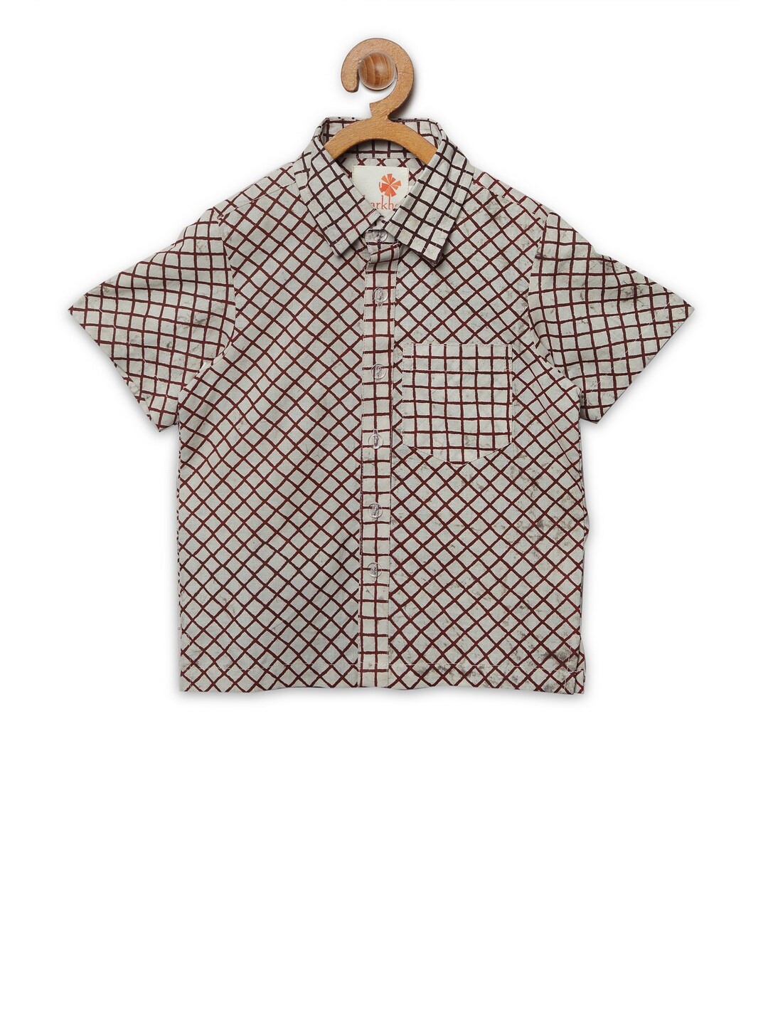 

charkhee Boys Beige Comfort Checked Casual Shirt