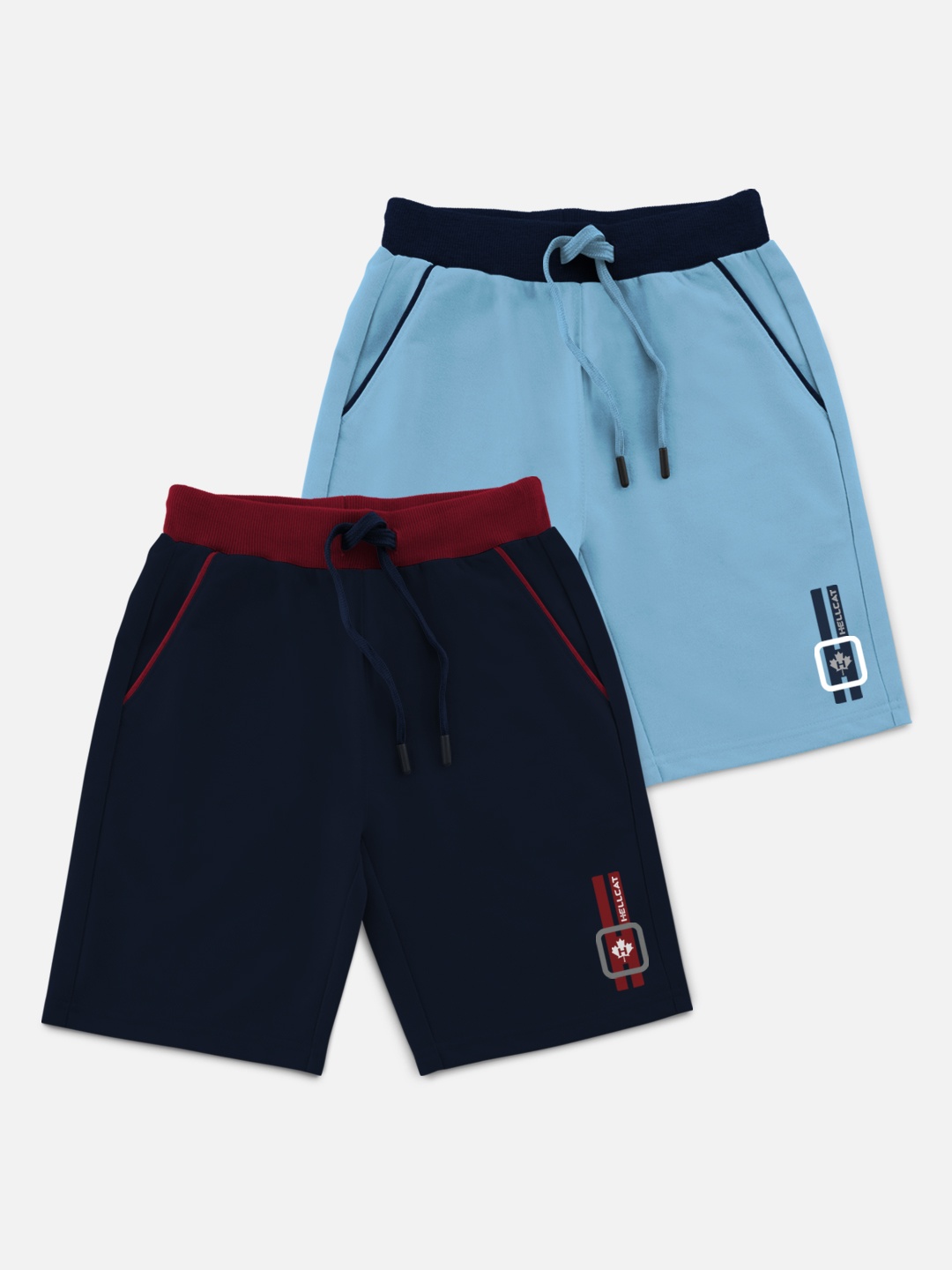 

HELLCAT Boys Blue & Navy Blue Set Of 2 Shorts