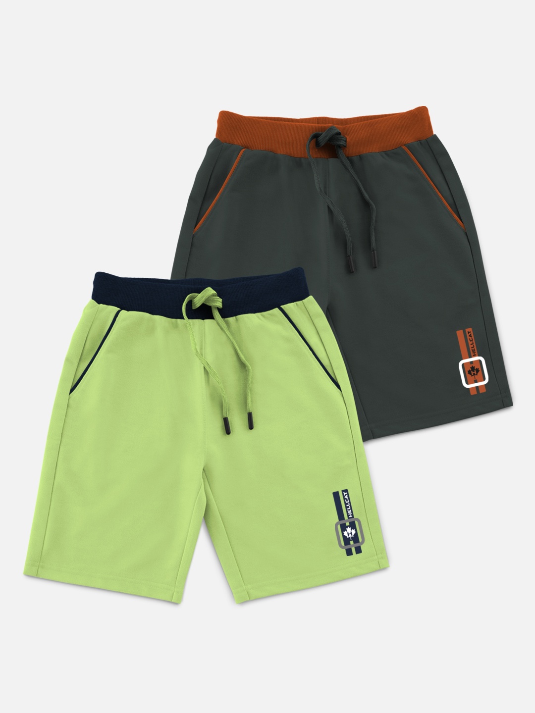 

HELLCAT Boys Green Set Of 2 Shorts