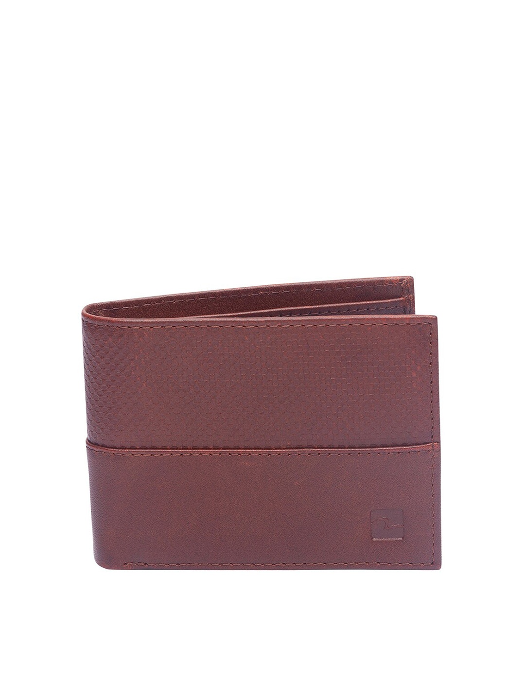 

SPYKAR Men Brown Textured Leather Two Fold Wallet