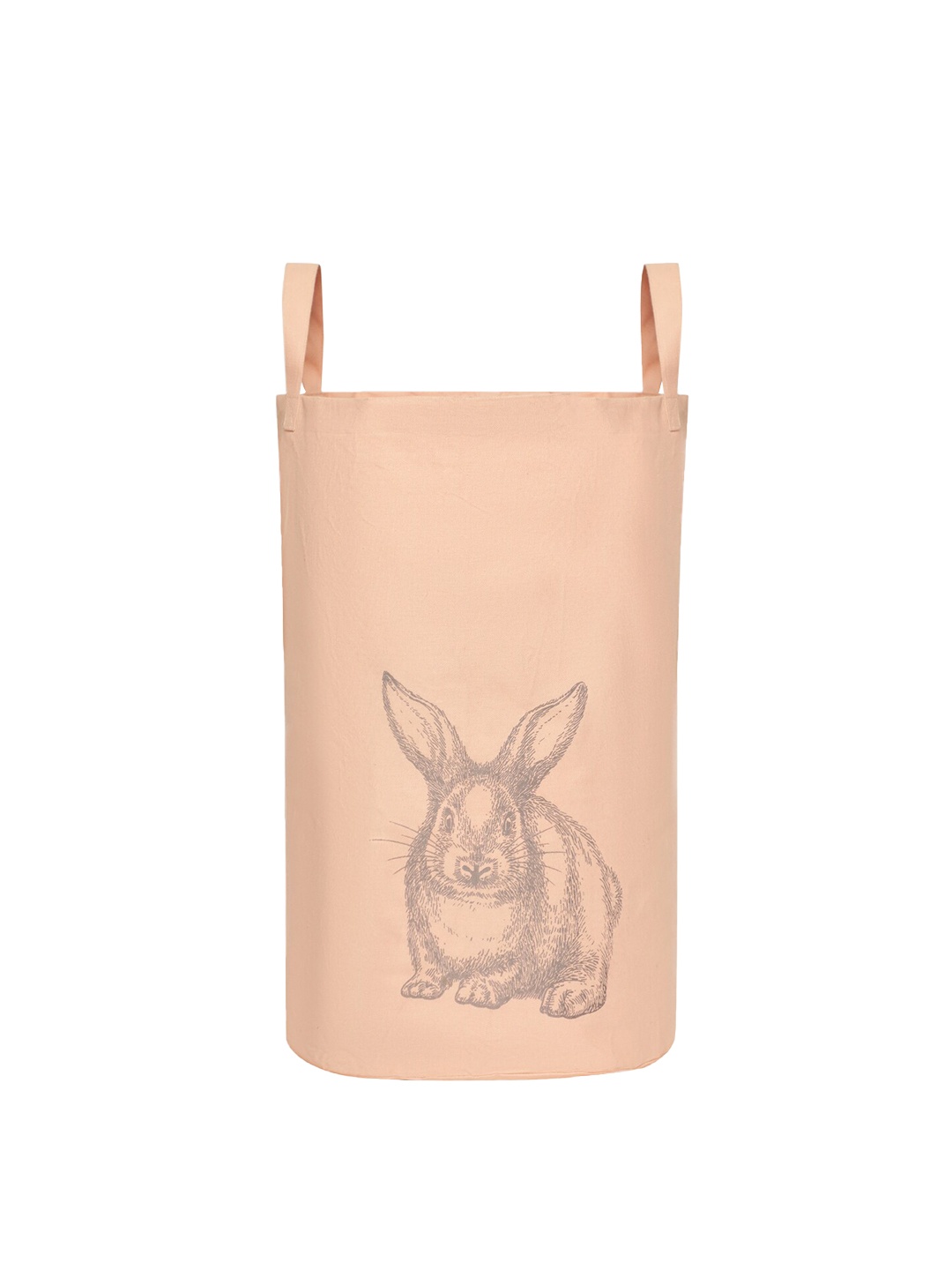 

MiArcus Peach-Colored Printed Cotton Laundry Bag