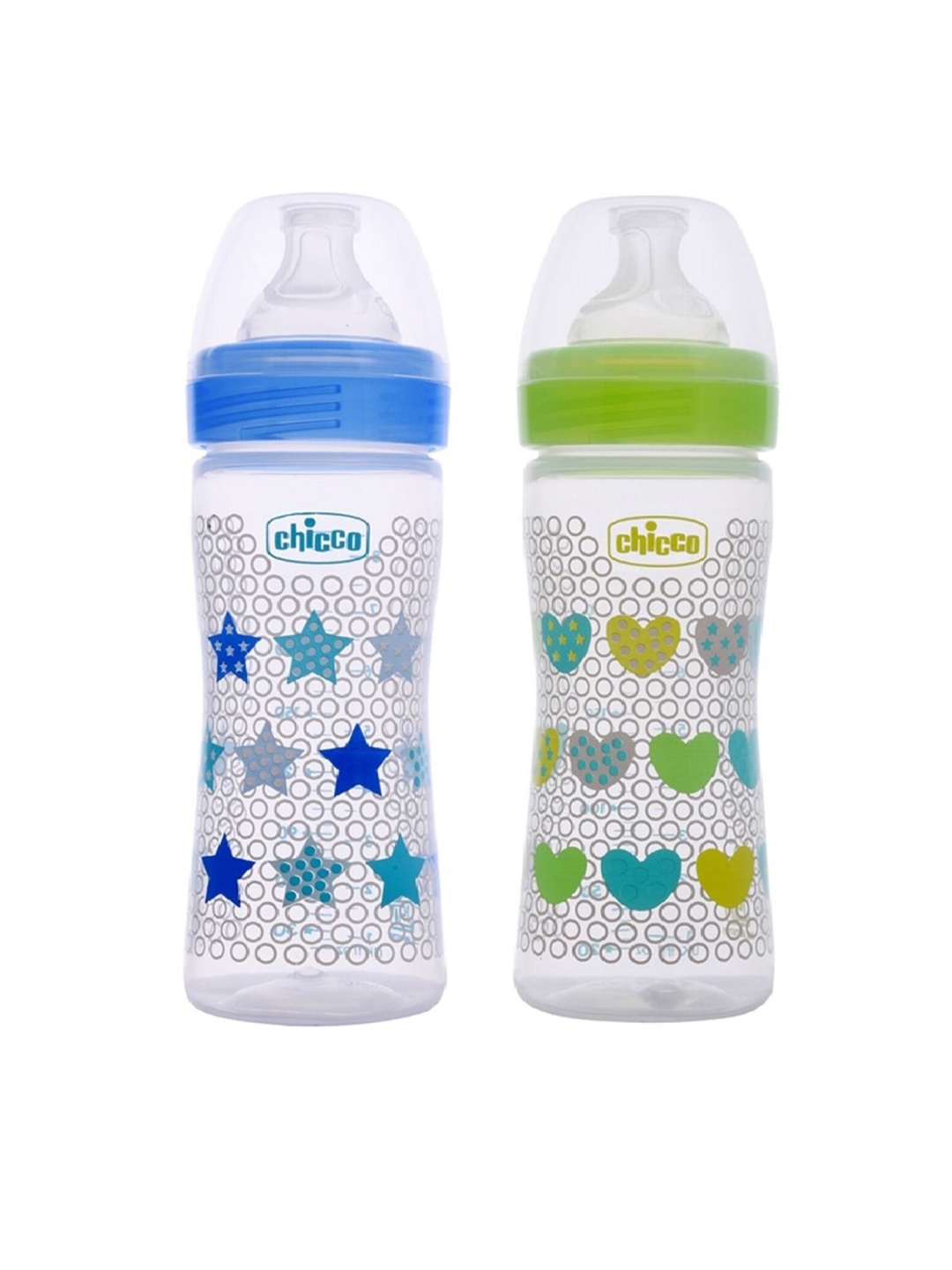 

Chicco Set of 2 Printed Feeding Bottles 250ml Each, Blue