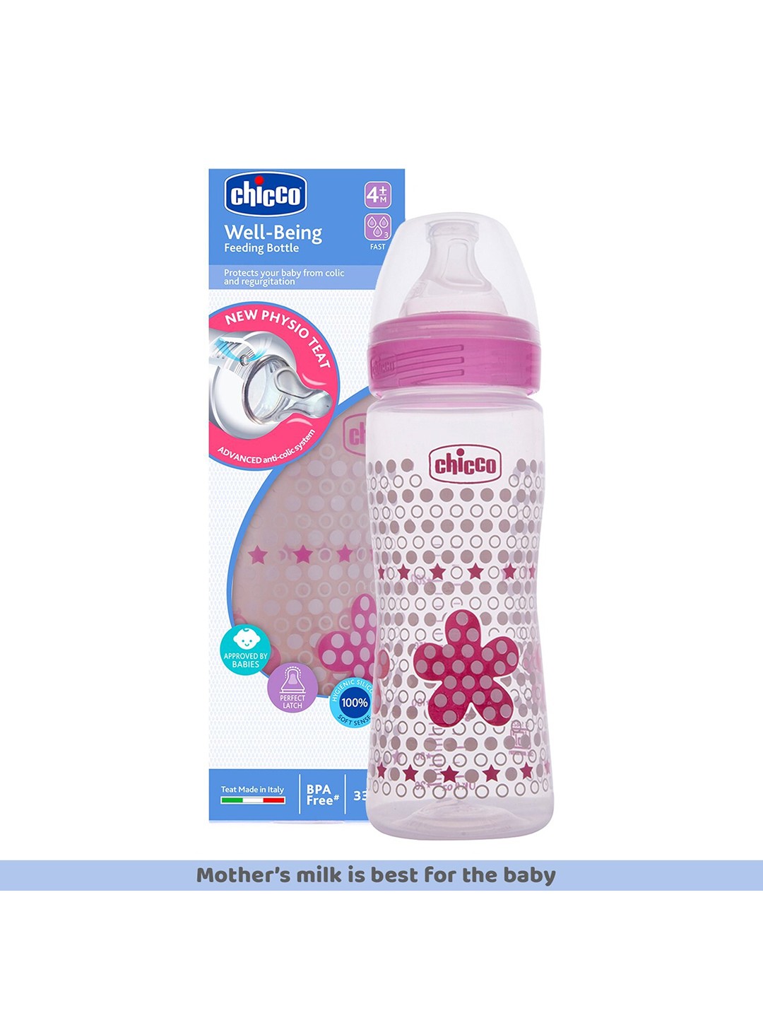 

Chicco Kids Pink Feeding Bottle- 300 ml