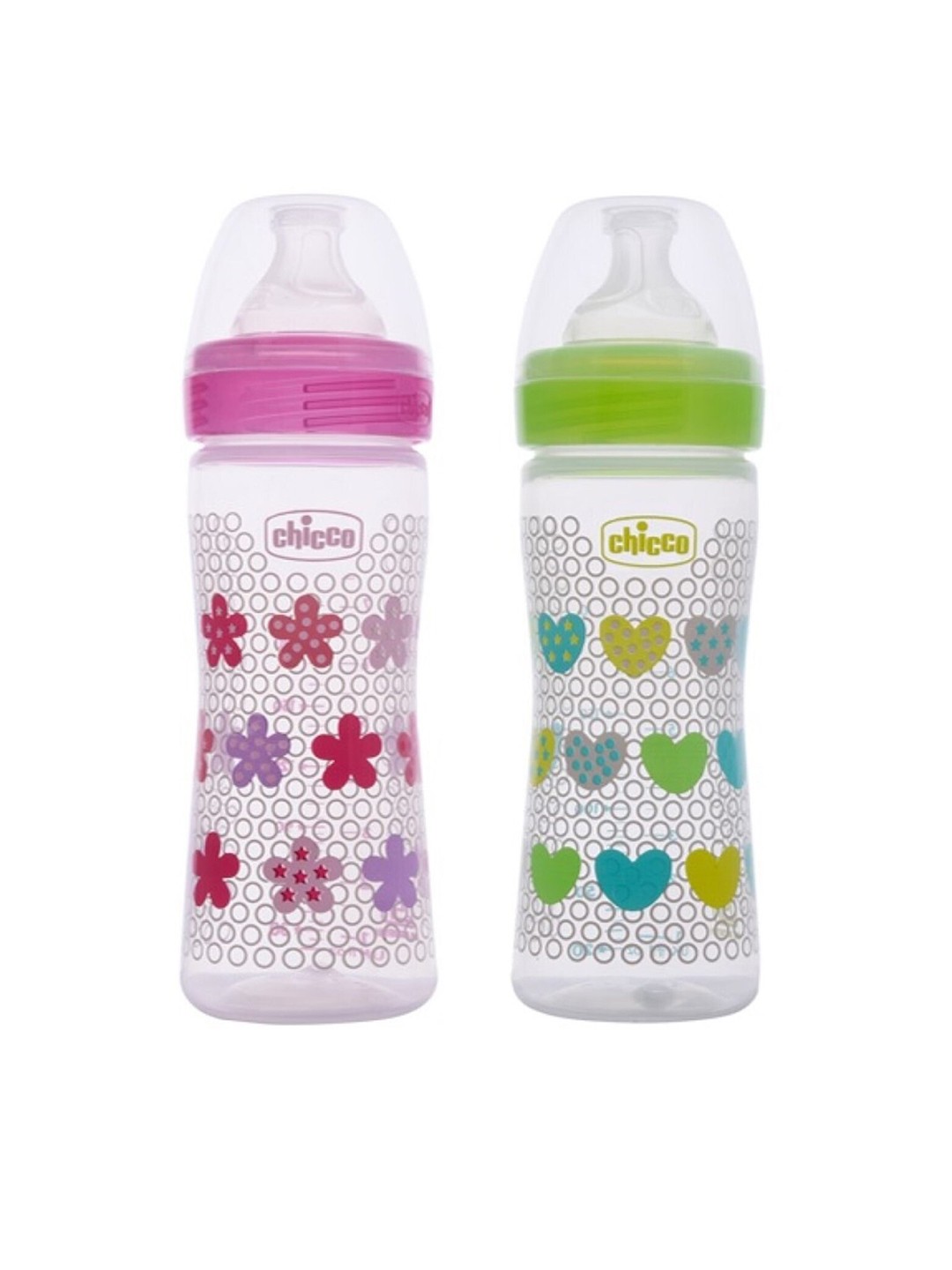 

Chicco Pack of 2 Pink & Green Bipack Bottle