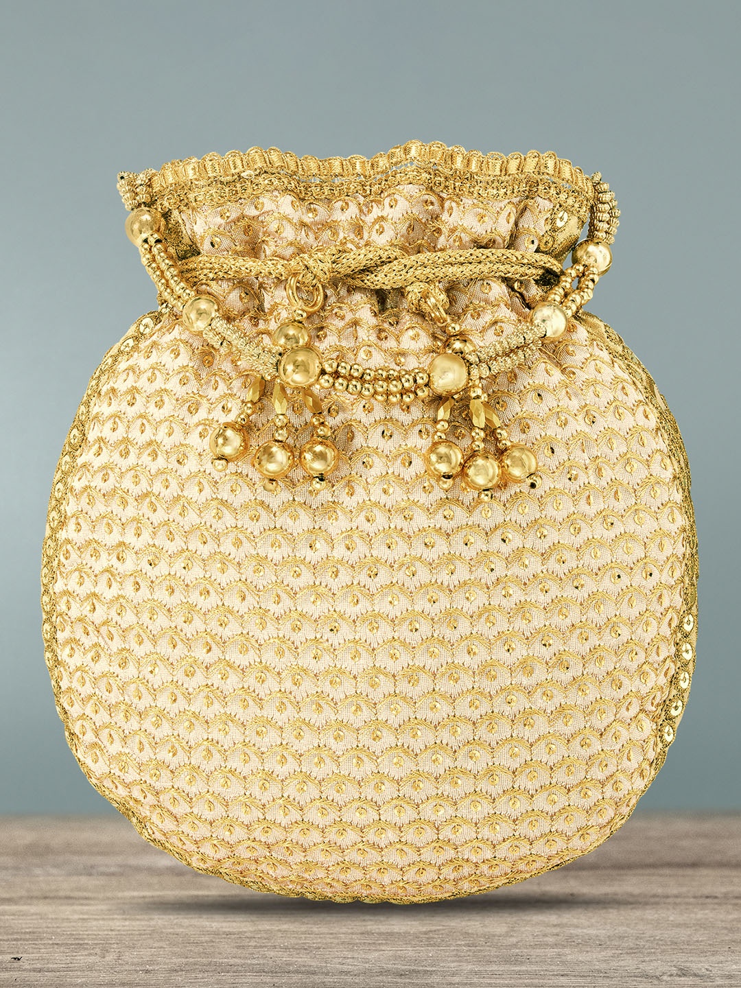 

Peora Gold-Toned Textured Potli Clutch