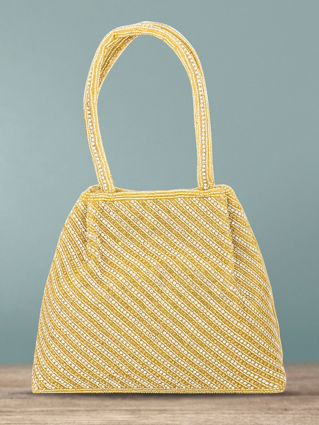 

Peora Gold-Toned Striped Potli Clutch
