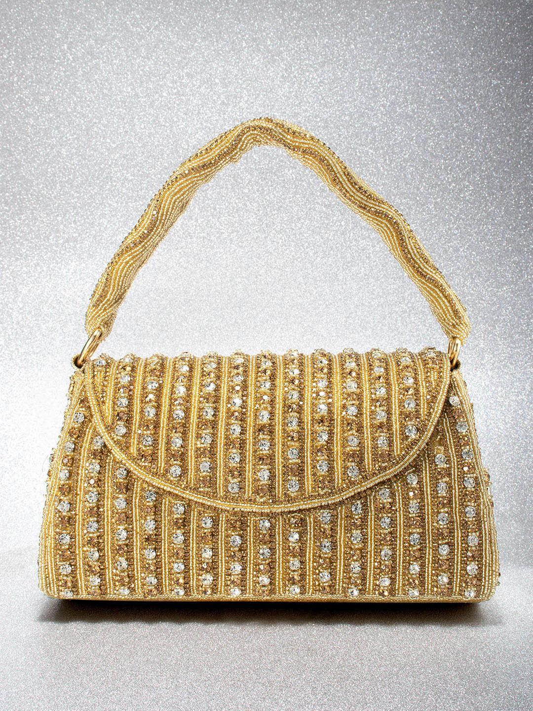

Peora Gold-Toned Embellished Purse Clutch