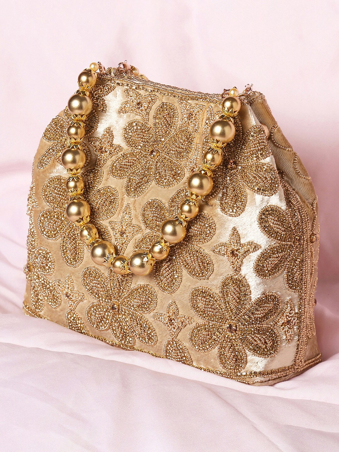 

Peora Gold-Toned Embroidered Purse Clutch
