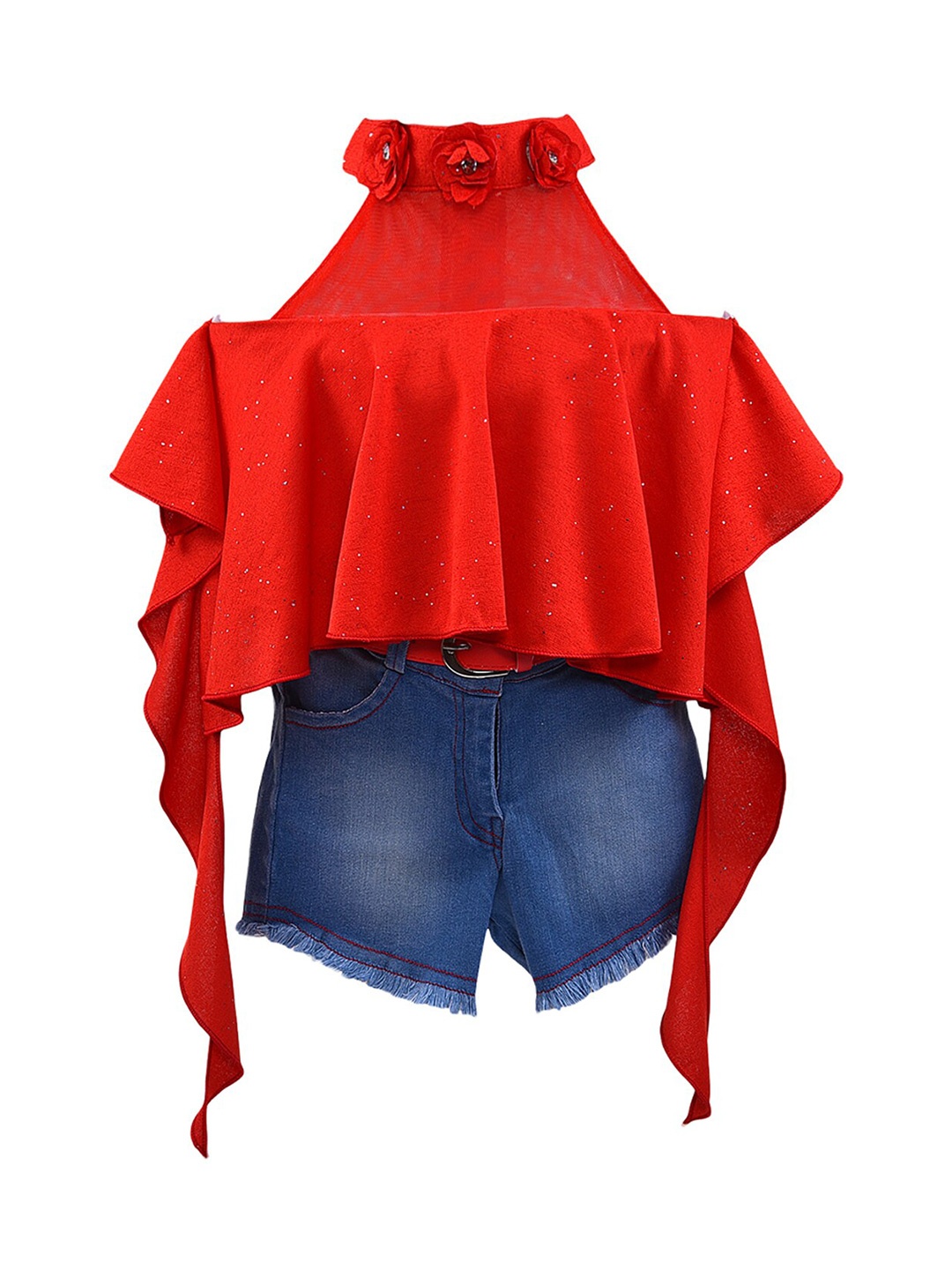 

Wish Karo Girls Red & Blue Top with Shorts