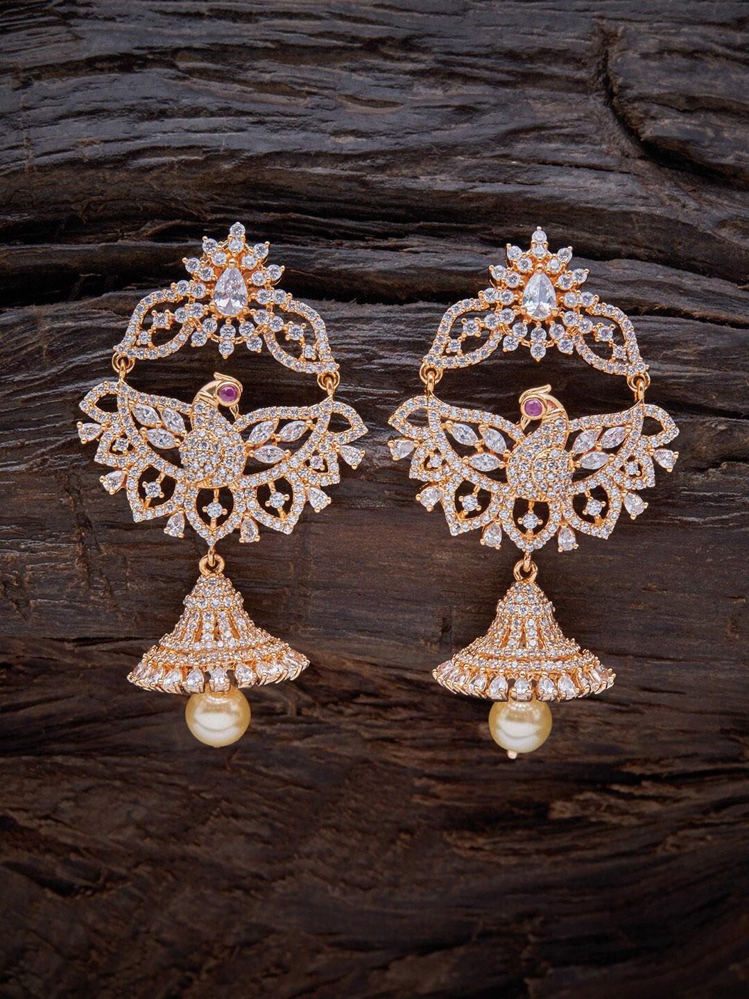 

Kushal's Fashion Jewellery White Gold Plated CZ Contemporary Drop Earrings