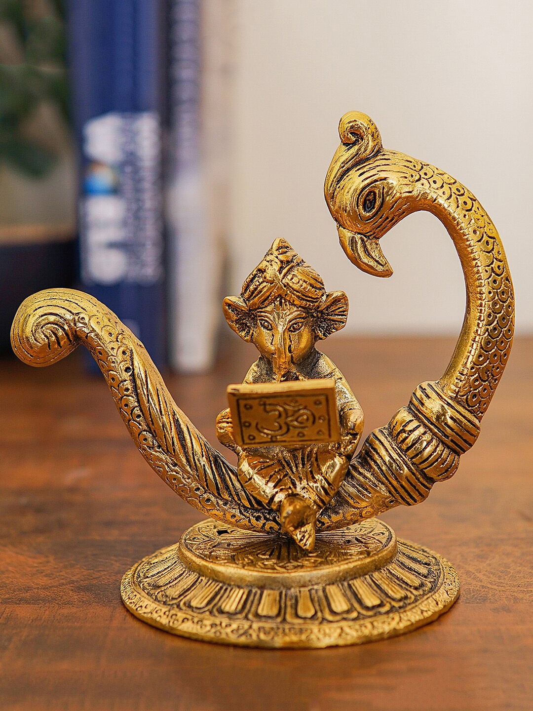 

StatueStudio Gold-Coloured Metal Oxidised Ganesha Idol Showpiece