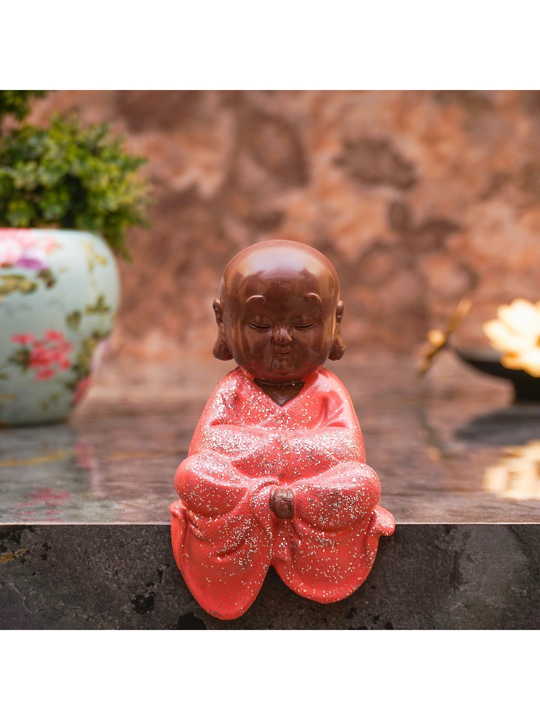 

StatueStudio Pink Buddha Monk Showpiece