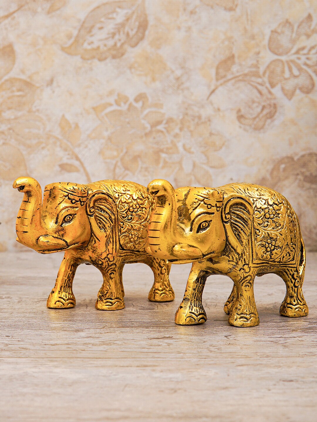 

StatueStudio Gold Set Of 2 Elephant Showpieces