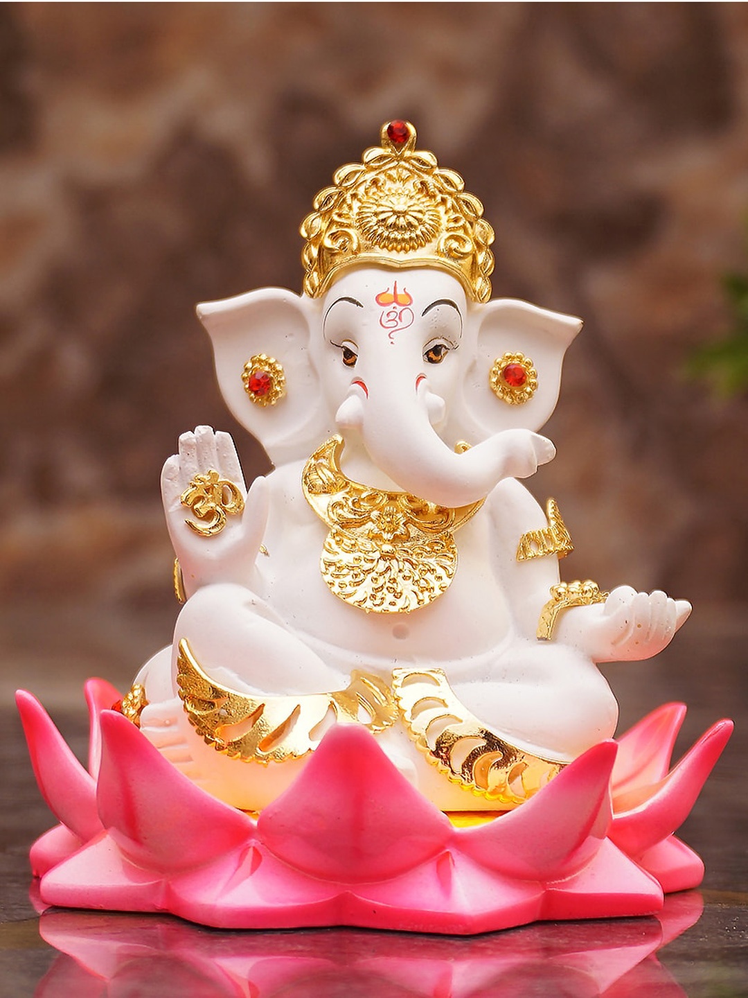 

StatueStudio White & Pink Ganesha Showpiece