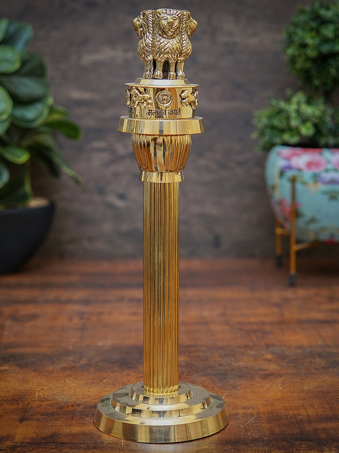 

StatueStudio Gold-Toned Indian Ashok Stambh Showpiece