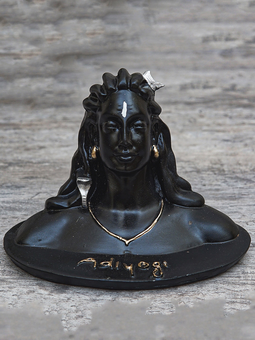 

StatueStudio Black Textured Polyresin Adiyogi Small Idol Showpiece