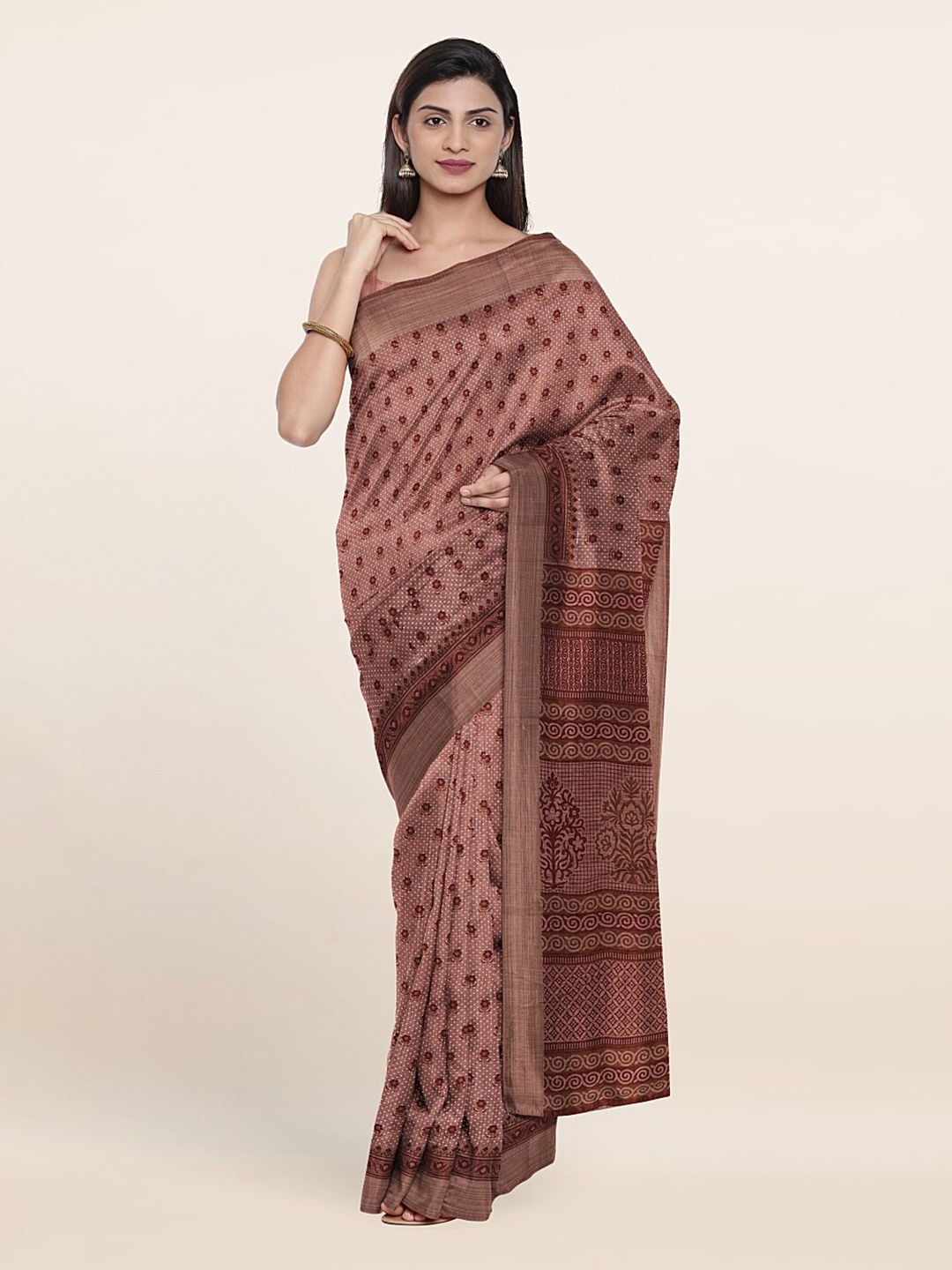 

Pothys Mauve Floral Saree