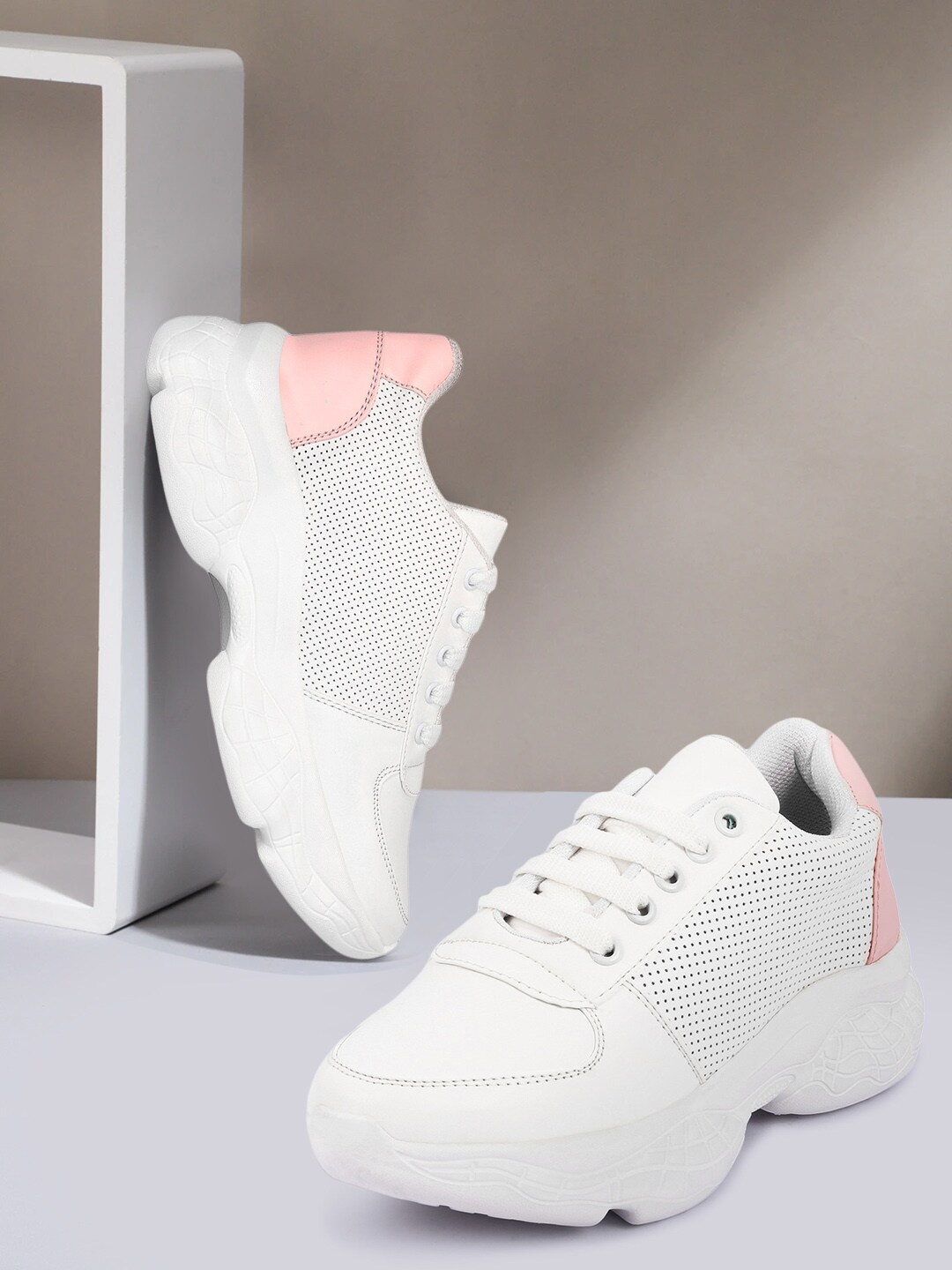 

RINDAS Women White Walking Non-Marking Shoes